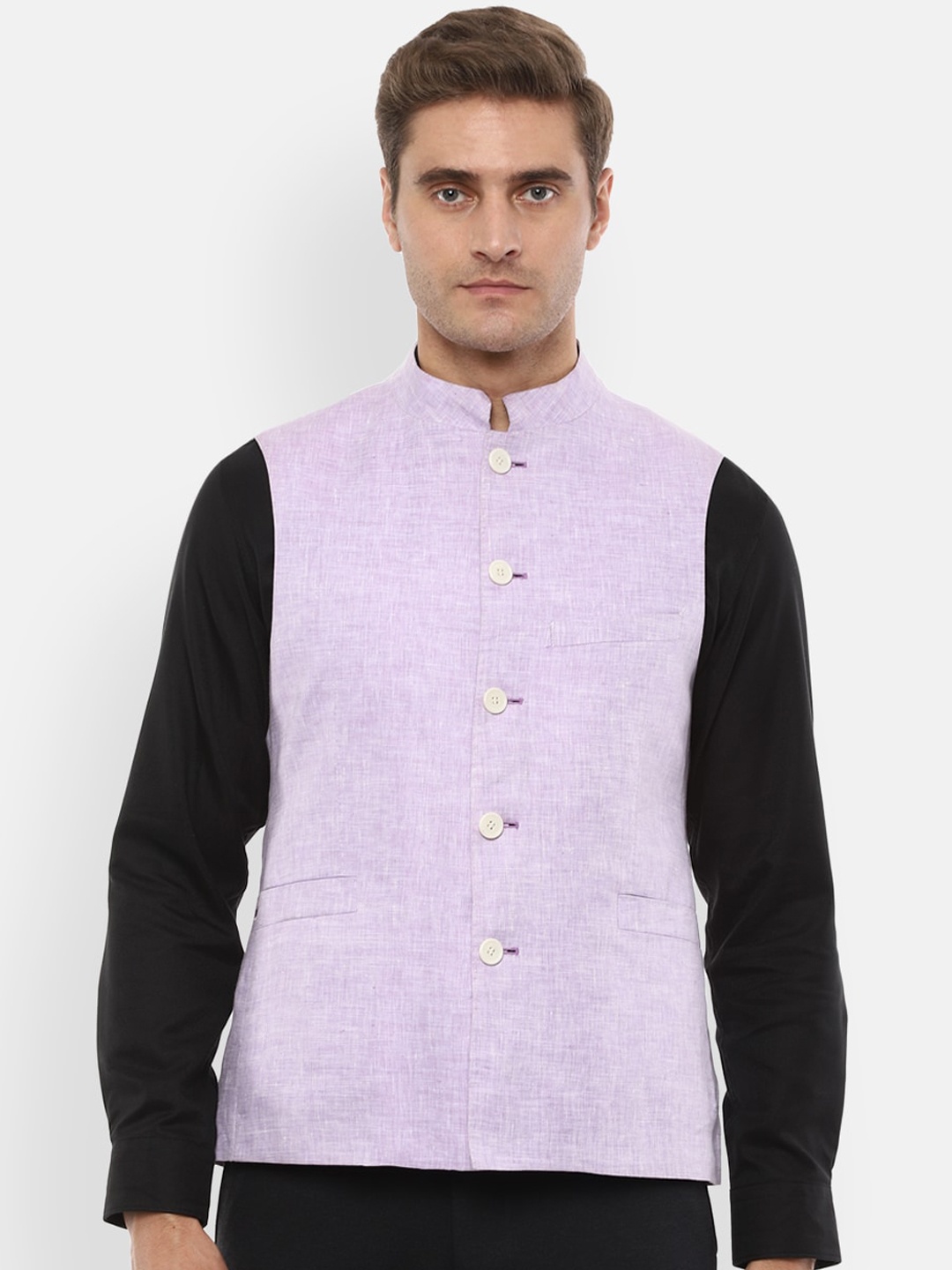 

Louis Philippe Men Purple Solid Waistcoat