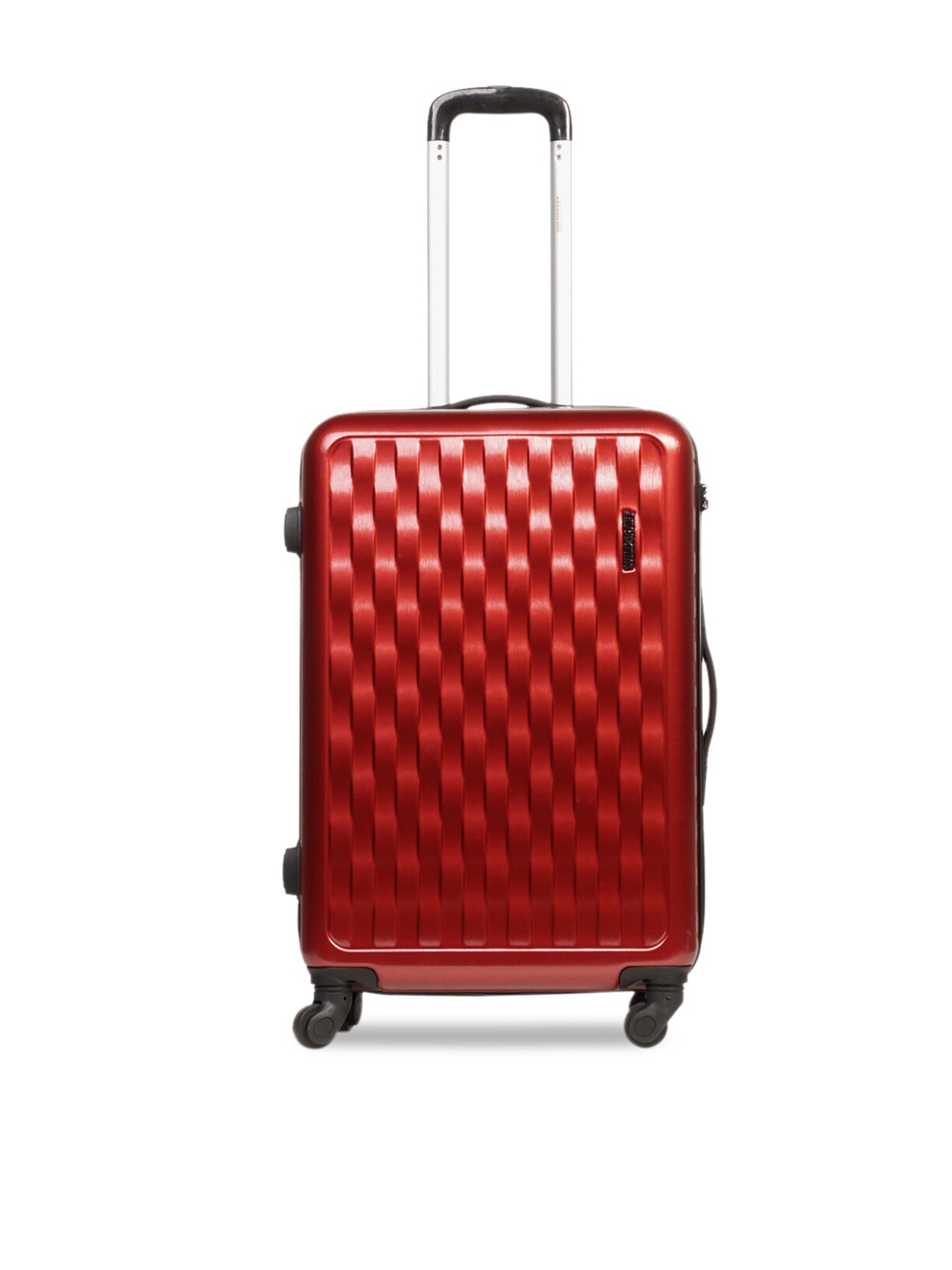 

Wildcraft Red Textured Hard-Sided Medium Leonis Trolley Suitcase