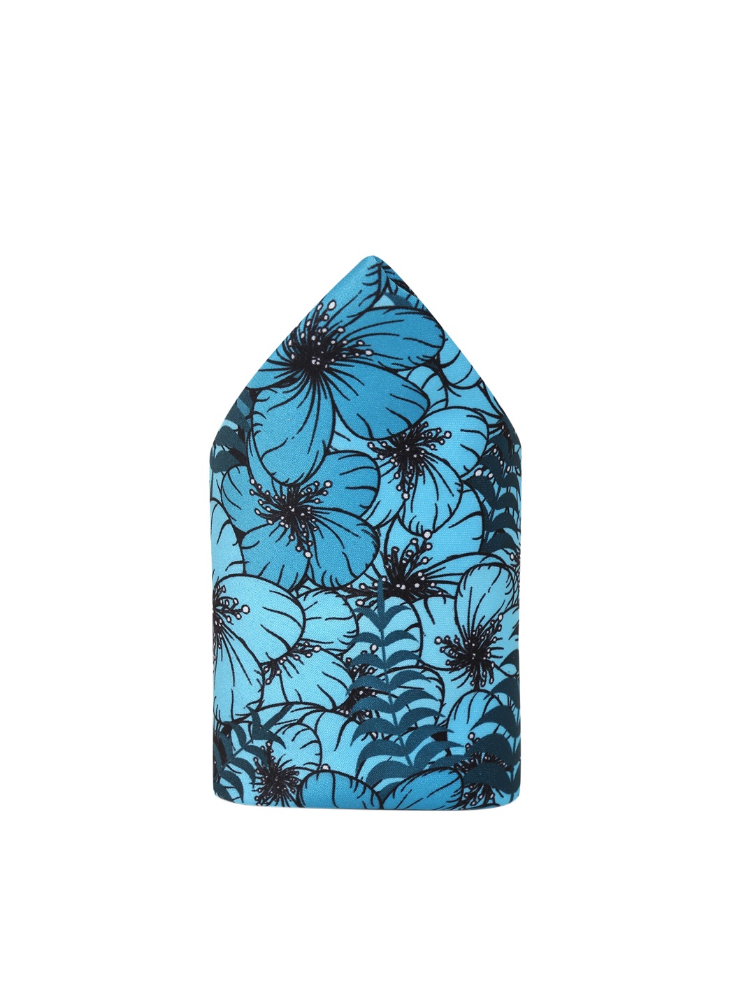 

Tossido Men Turquoise Blue & Black Printed Pocket Square