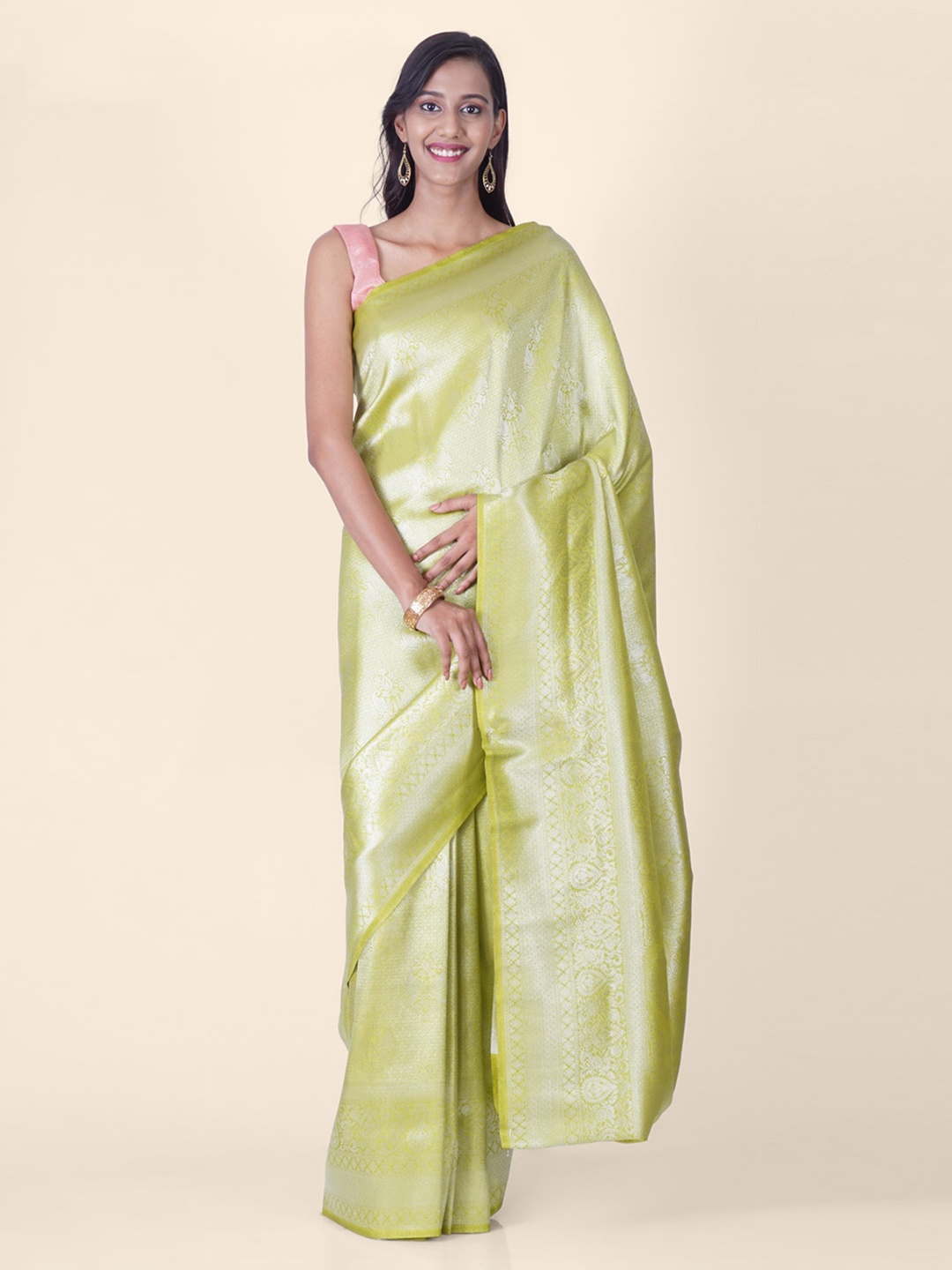 

Hastakala Green Brocade Woven Design Banarasi Saree