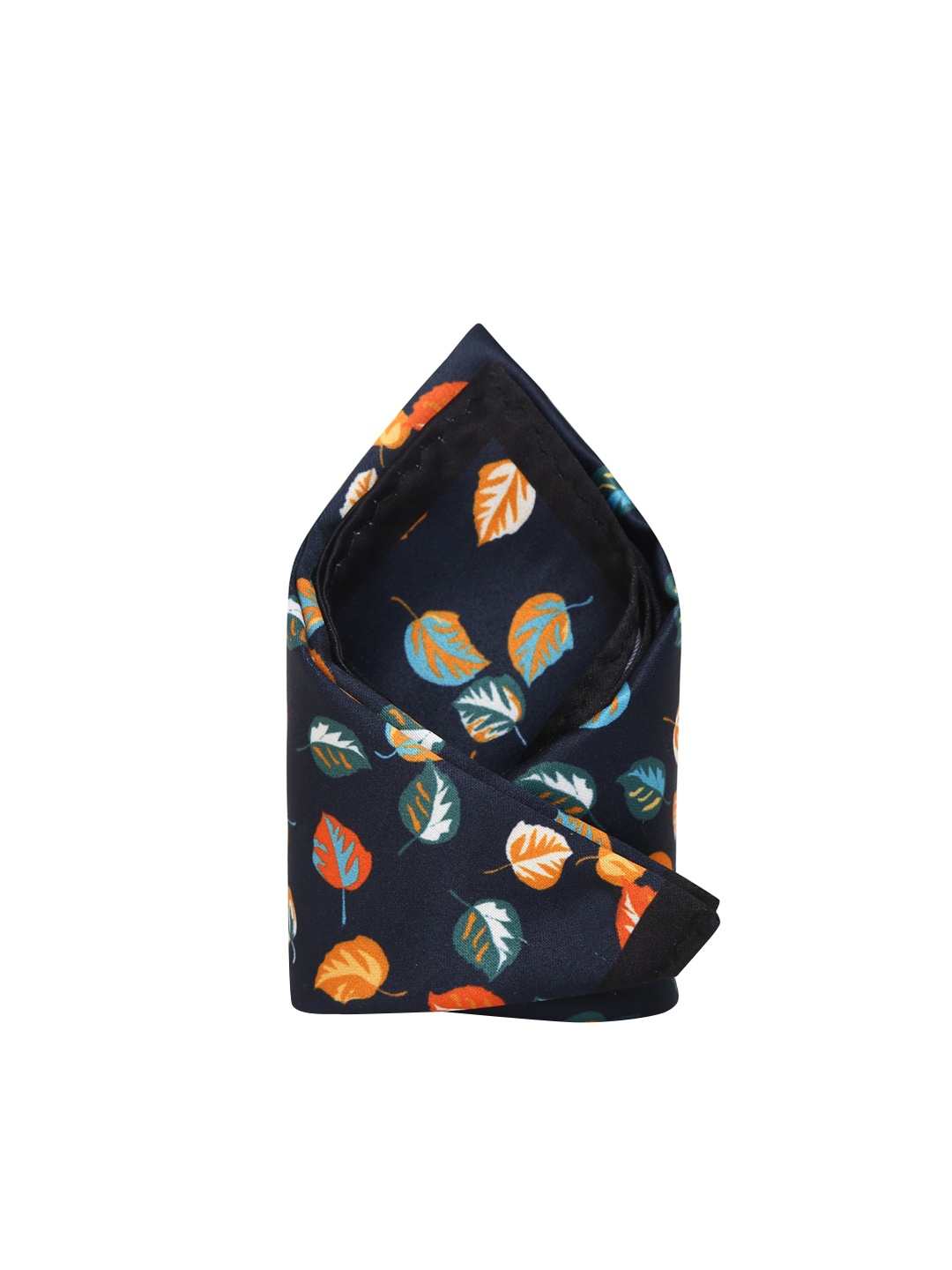 

Tossido Men Navy Blue & Orange Printed Pocket Square