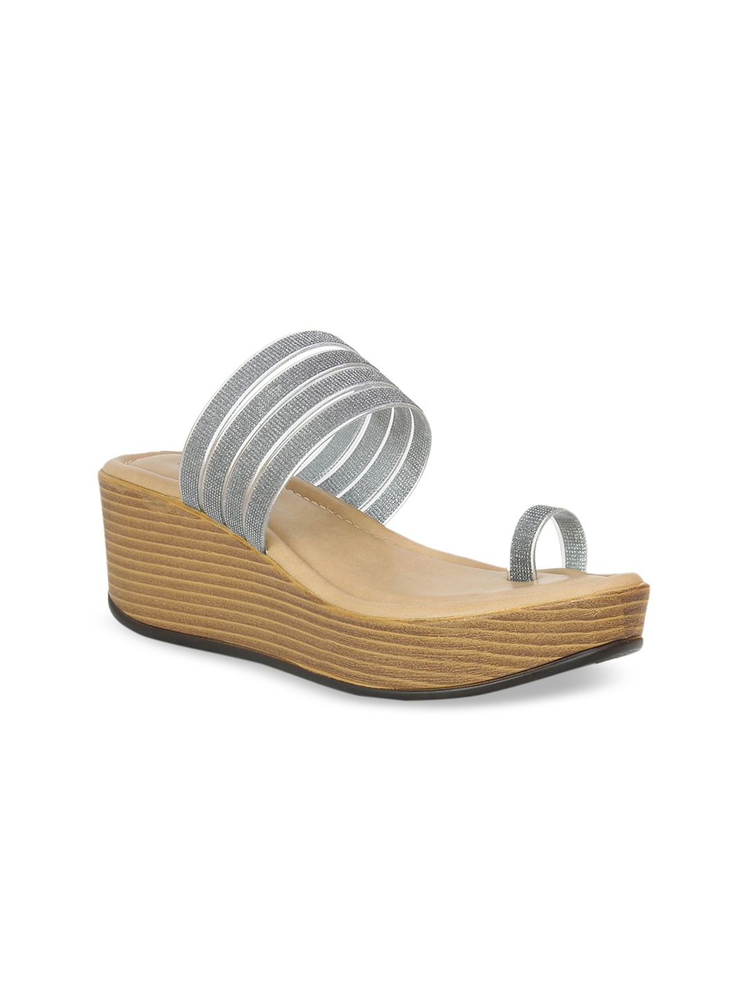 

Inc 5 Women Silver-Toned Embellished Wedges