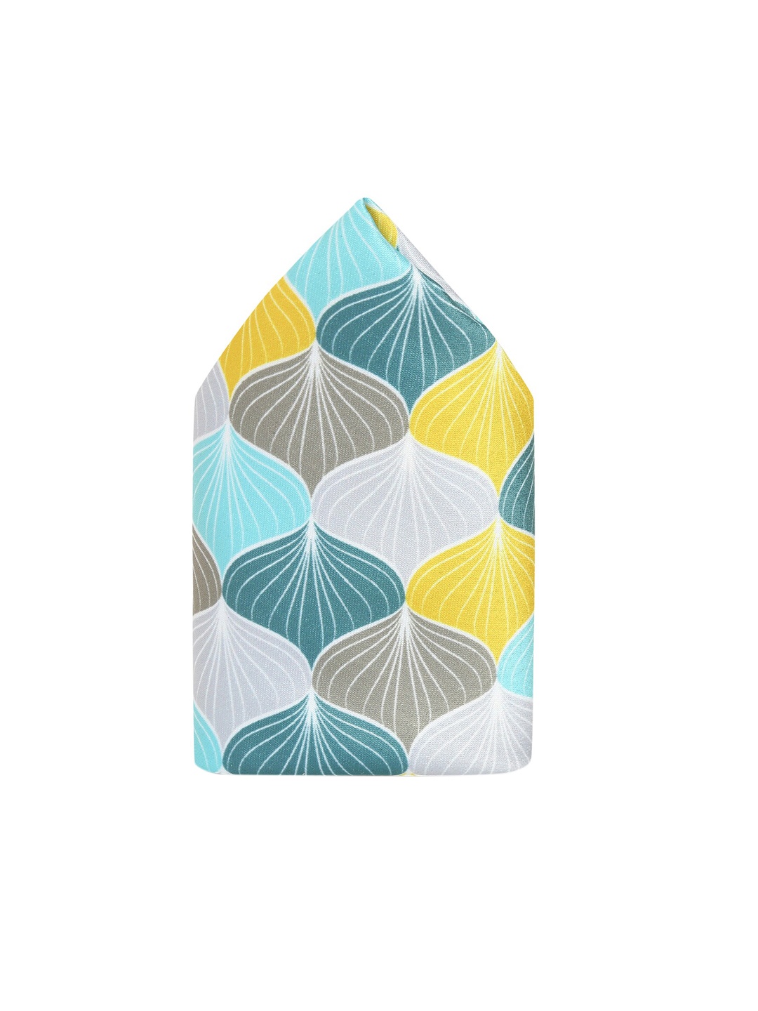 

Tossido Men Grey & Yellow Printed Pocket Square