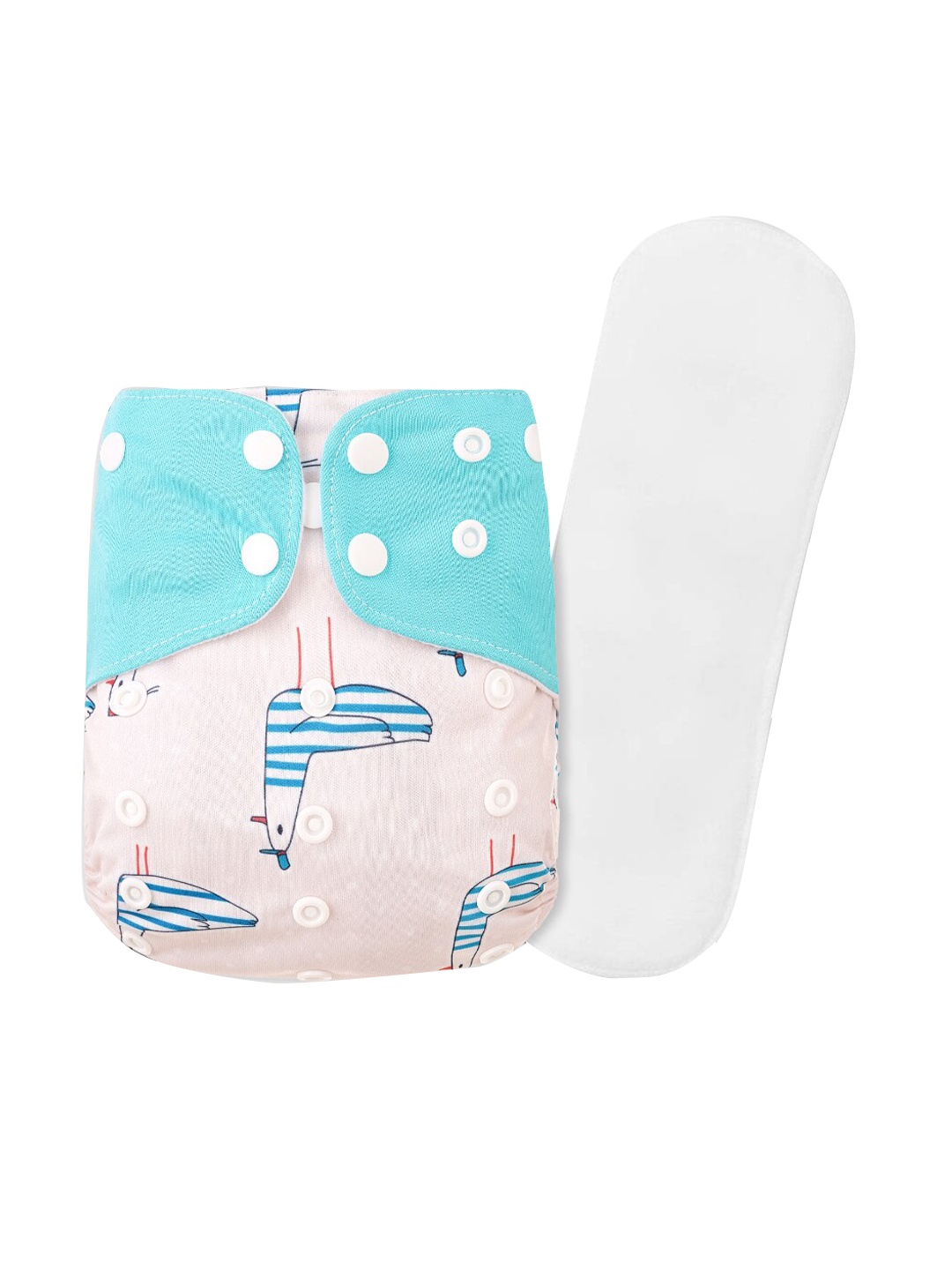 

GUCHIGU Kids Pink & Blue Printed Cloth Washable Diapers