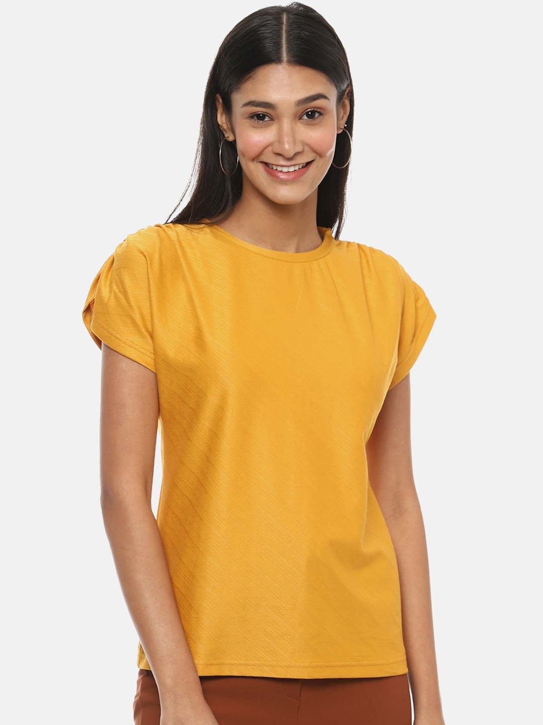 

Campus Sutra Mustard Regular Top