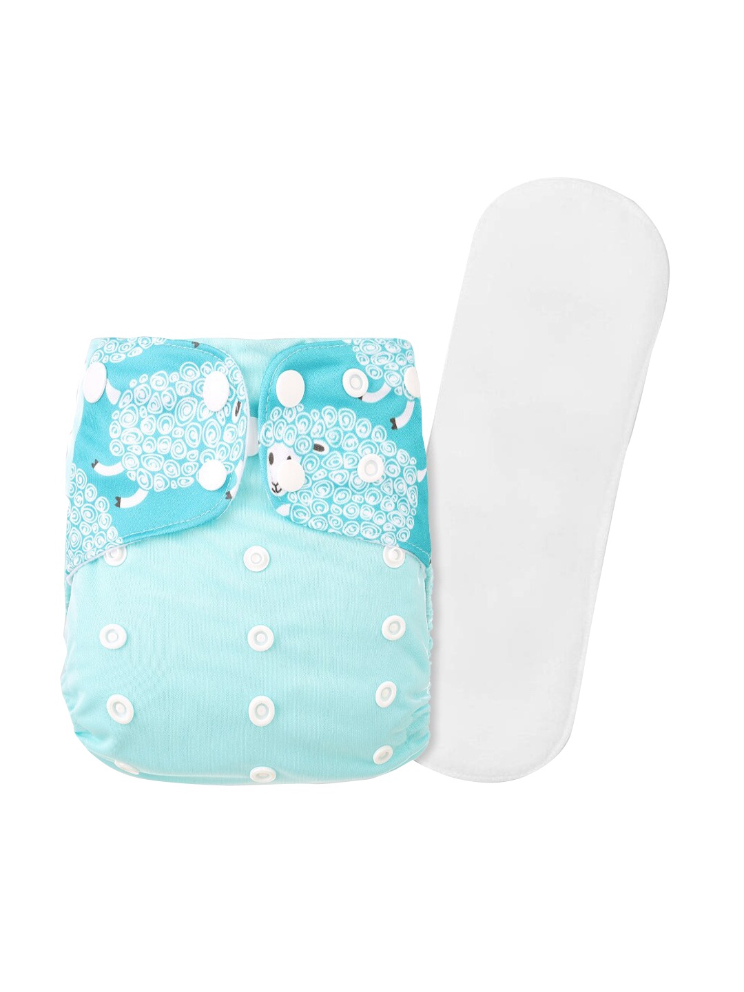 

GUCHIGU Kids Blue & White Printed Cloth Washable Diapers