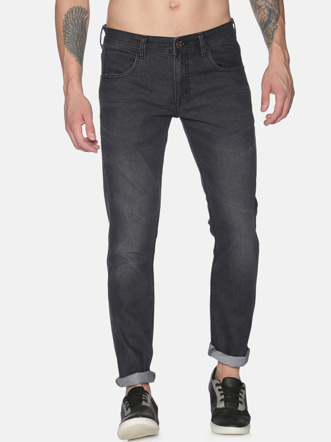 

Chennis Men Charcoal Grey Slim Fit Mid-Rise Clean Look Stretchable Jeans
