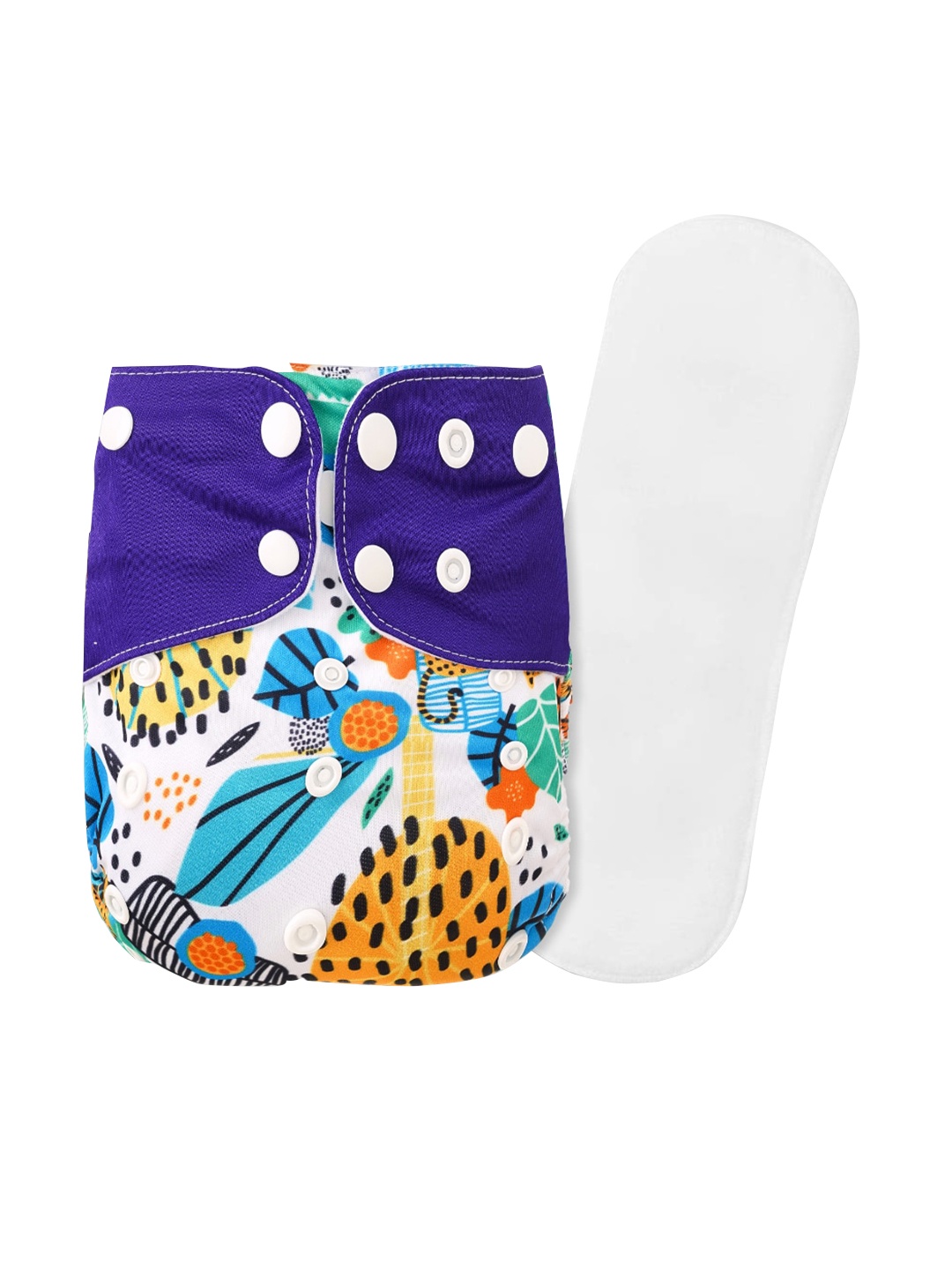 

GUCHIGU Kids White & Blue Printed Cloth Washable Diapers