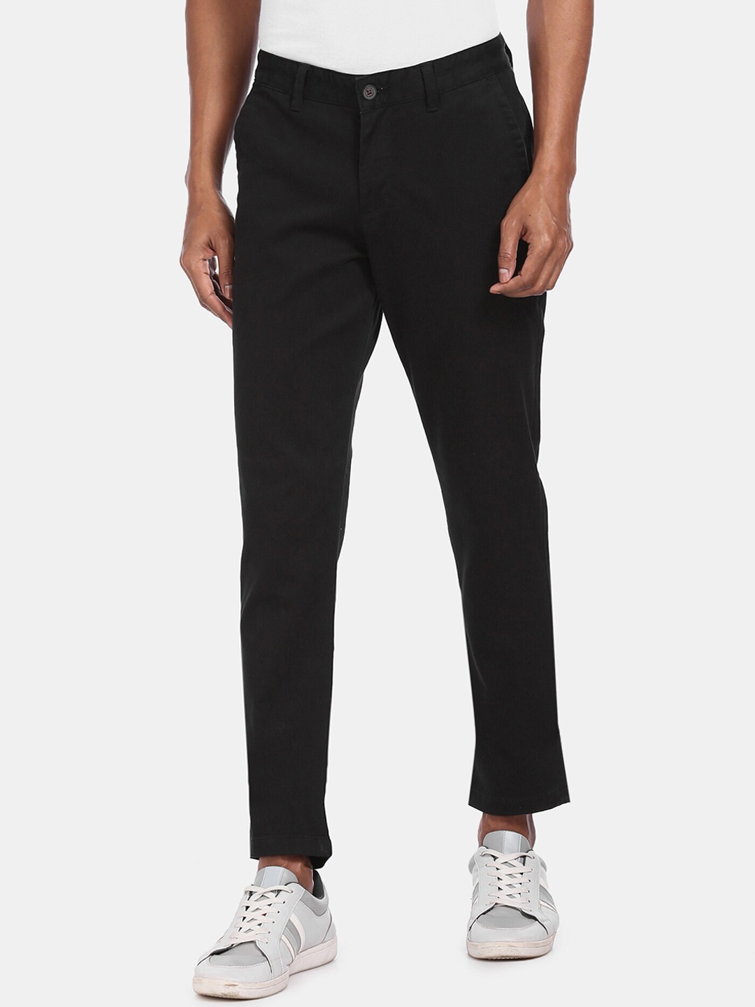 

AD By Arvind Men Black Regular Fit Solid Regular Trousers