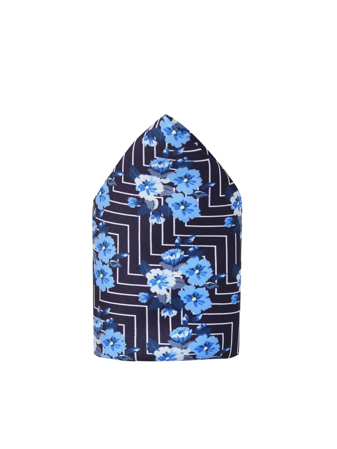 

Tossido Men Blue & White Printed Pocket Square