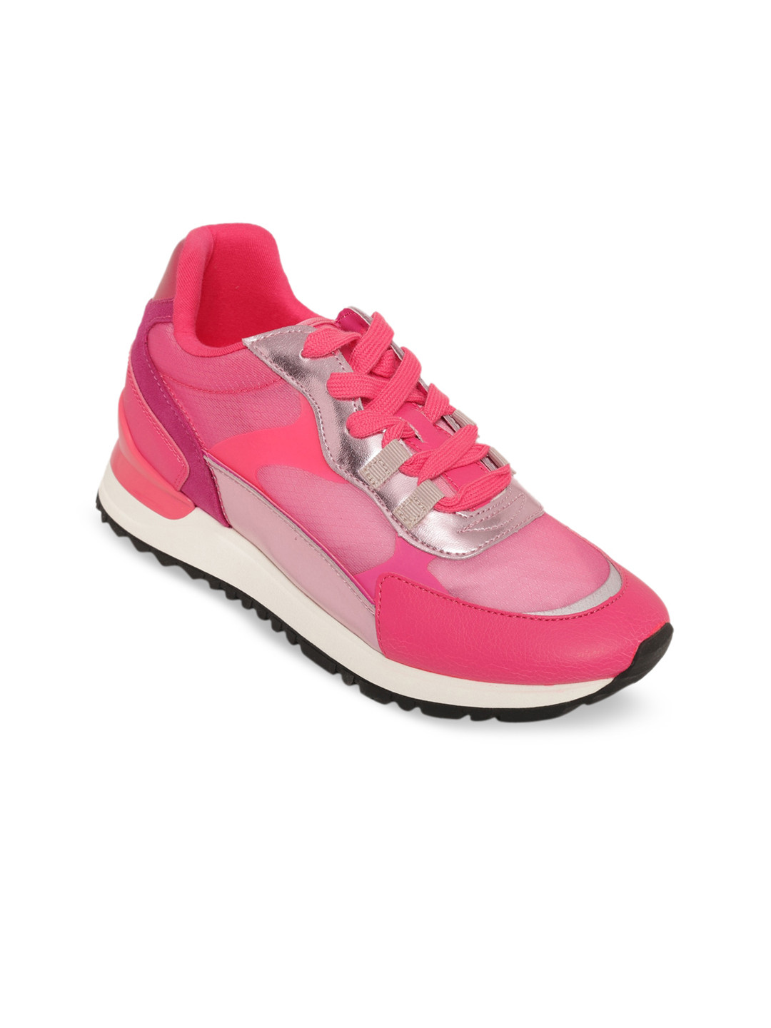

ALDO Women Pink & Silver-Toned Synthetic Sneakers
