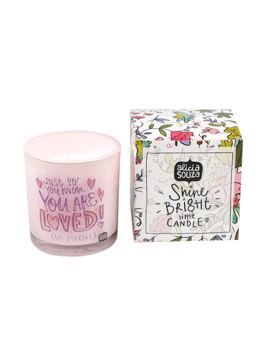 

Alicia Souza You Are Loved Shot Glass Candle, Pink