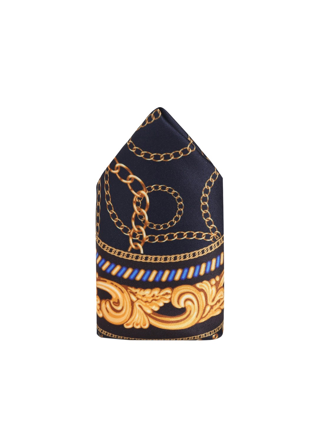 

Tossido Men Black & Gold-Coloured Printed Pocket Square
