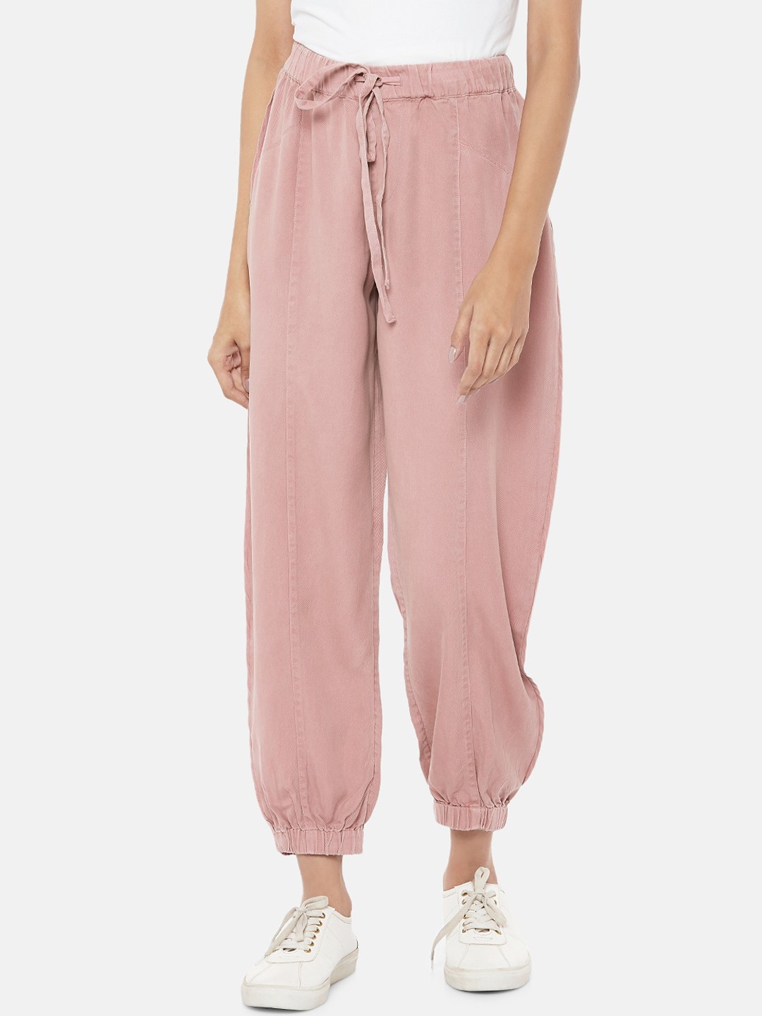 

People Women Pink Regular Fit Solid Joggers