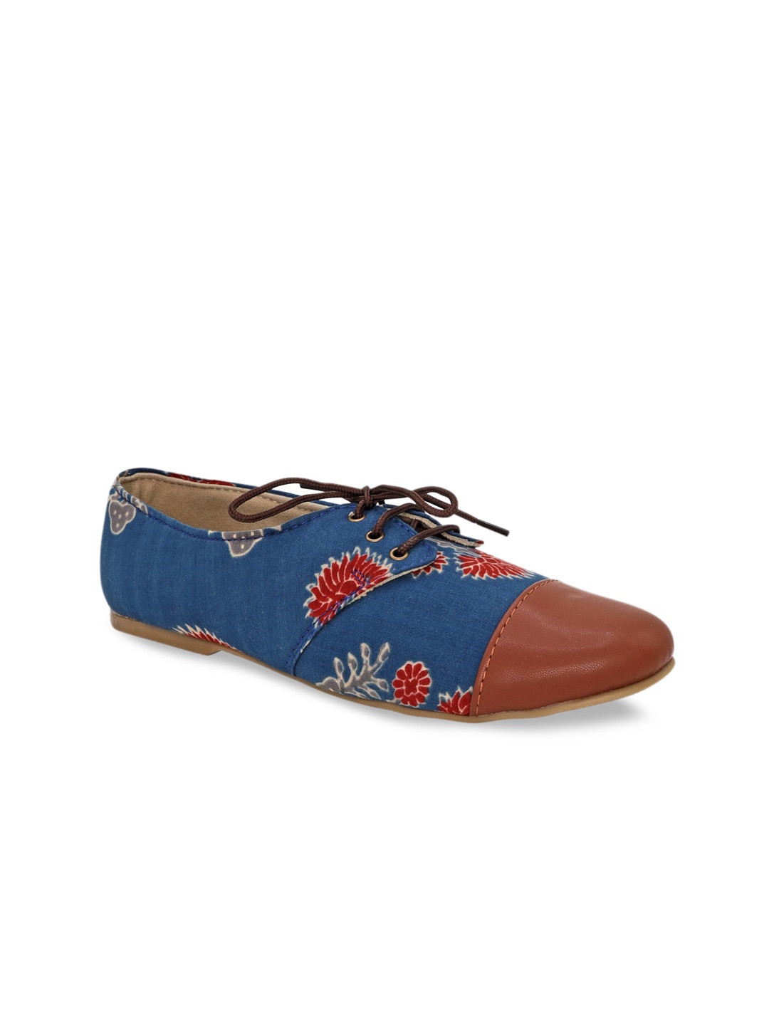 

Kanvas Women Blue Printed Derbys Casual Shoes
