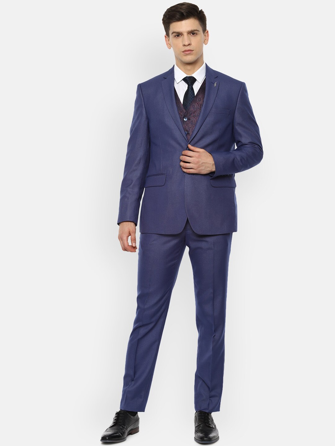 

Van Heusen Men Navy Blue Solid Slim-Fit Formal Suit