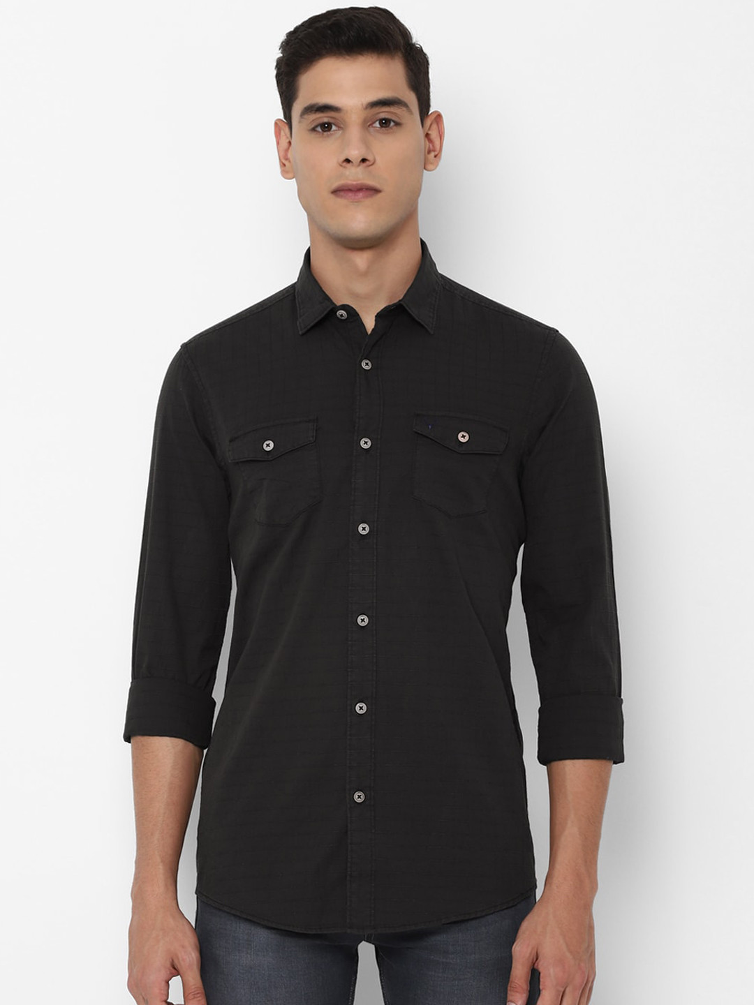 

Allen Solly Sport Men Black Regular Fit Solid Casual Shirt