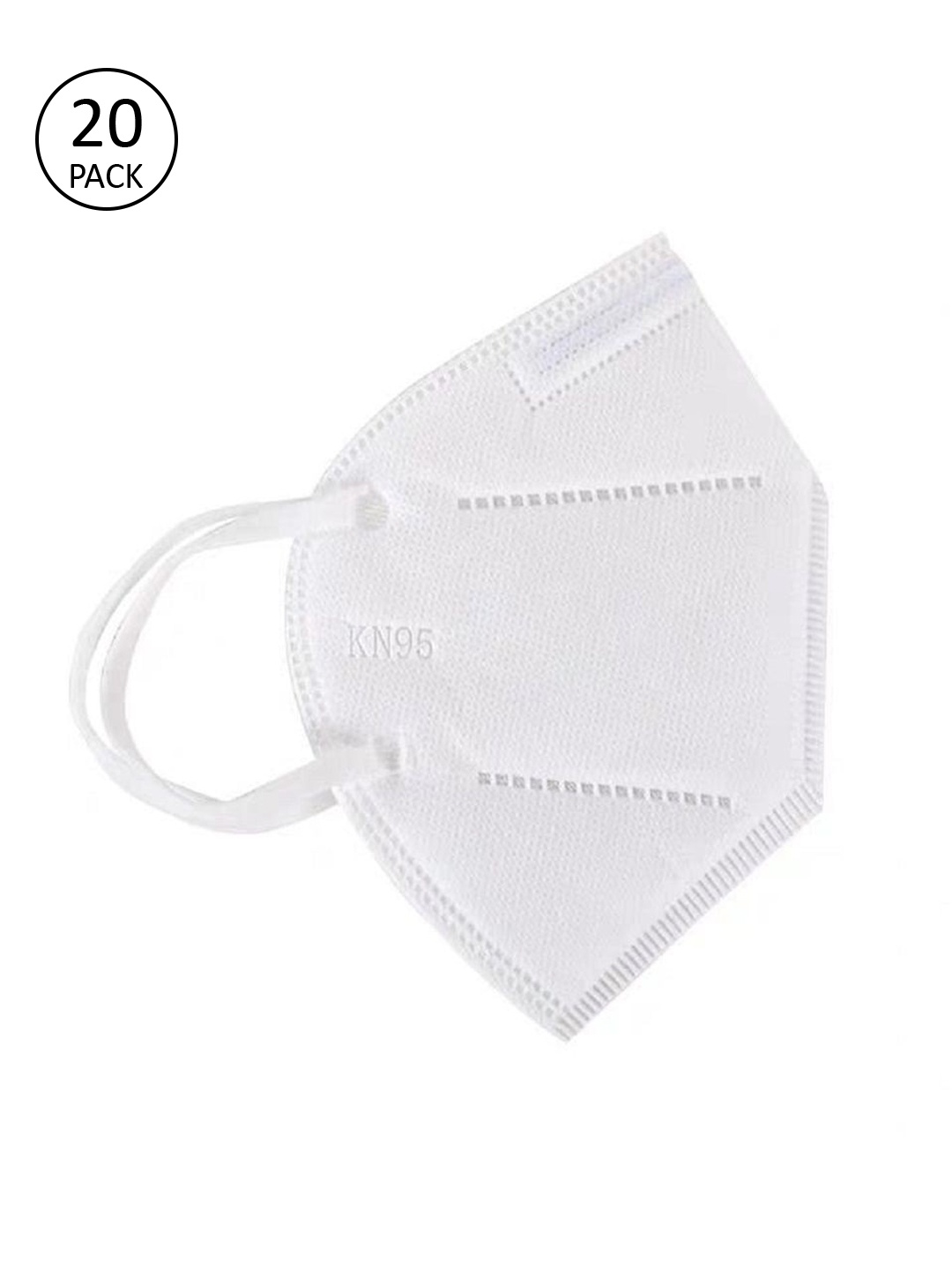 

OOMPH Unisex White Pack Of 20 5-Ply Reusable Anti-Pollution KN95 Face Masks