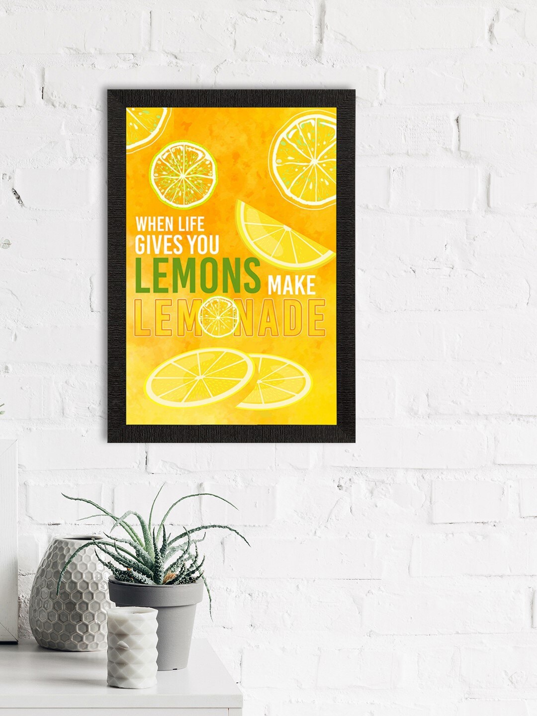 

eCraftIndia Yellow & Green Motivational Quote Satin Matt Texture UV Art Painting