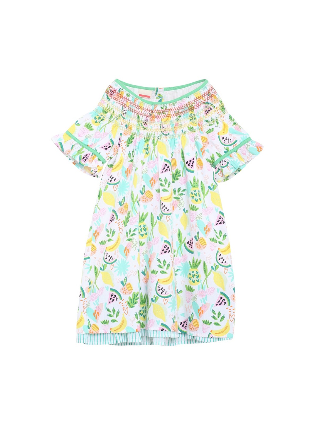 

UNDER FOURTEEN ONLY White & Yellow Floral Layered A-Line Dress