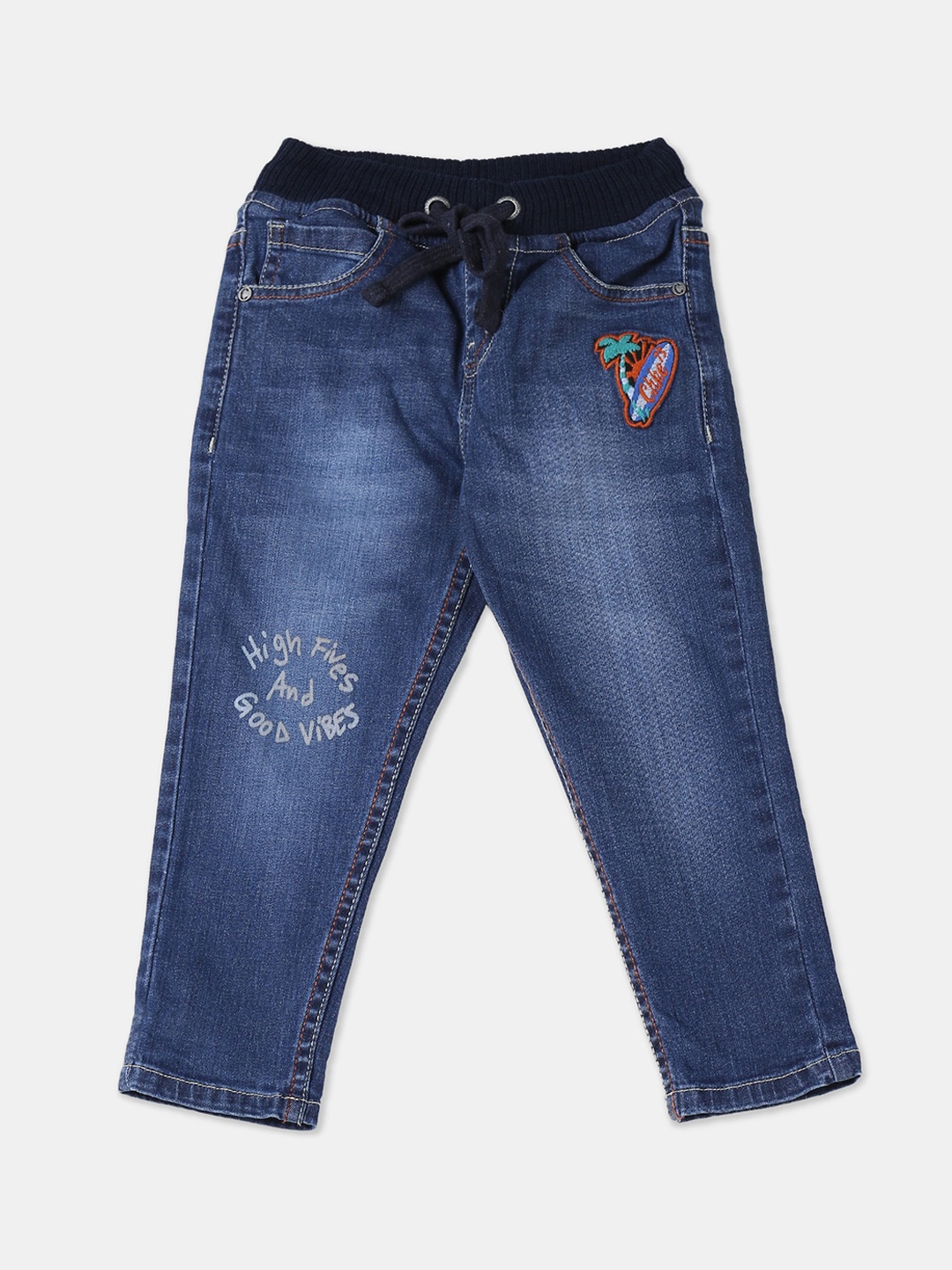 Cherokee Boys Navy Blue Faded Regular Trousers