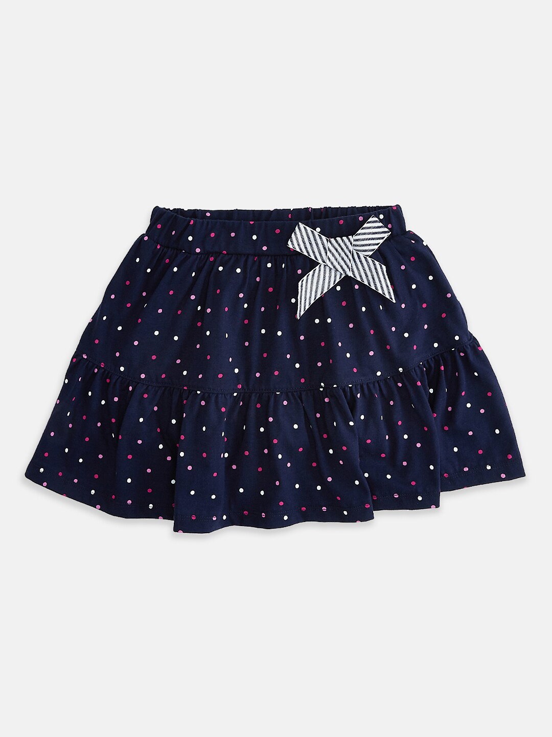 

Pantaloons Junior Girls Navy Blue & White Printed Cotton Knee-Length Skorts