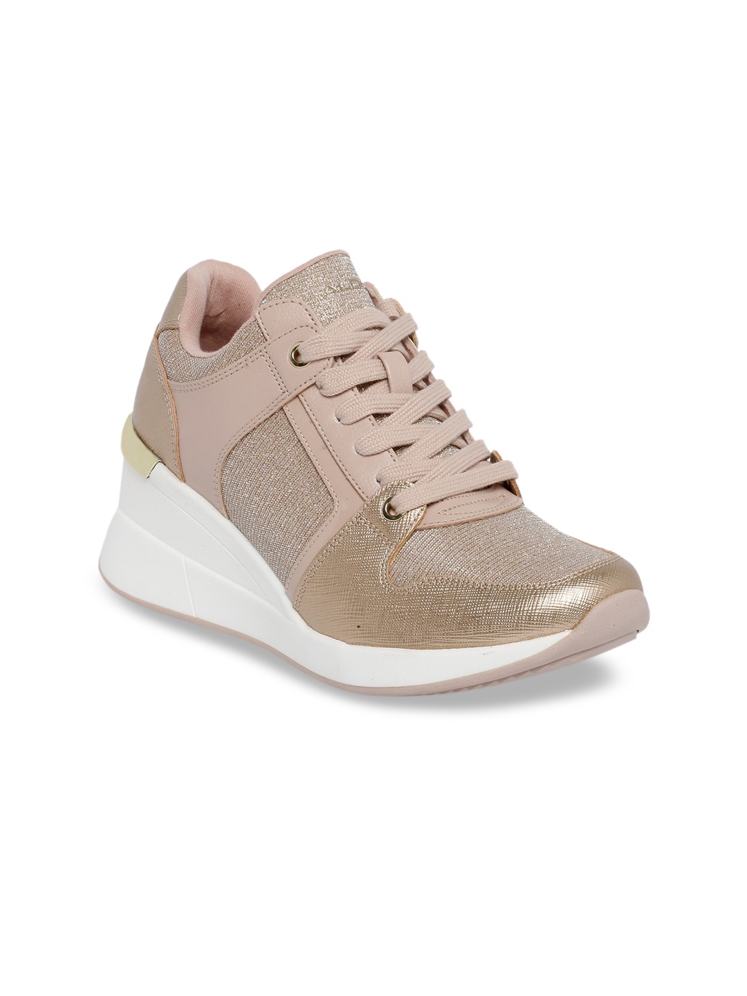 

ALDO Women Pink Textured Sneakers