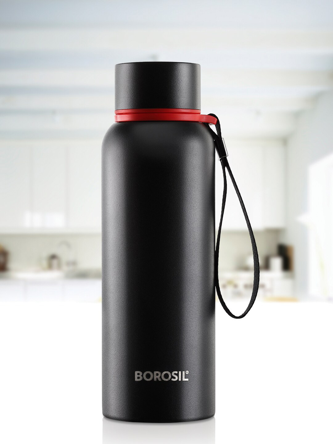 

BOROSIL Black Solid Hydra Trek Stainless Steel Vacuum Insulated Flask Water Bottle 700 ml