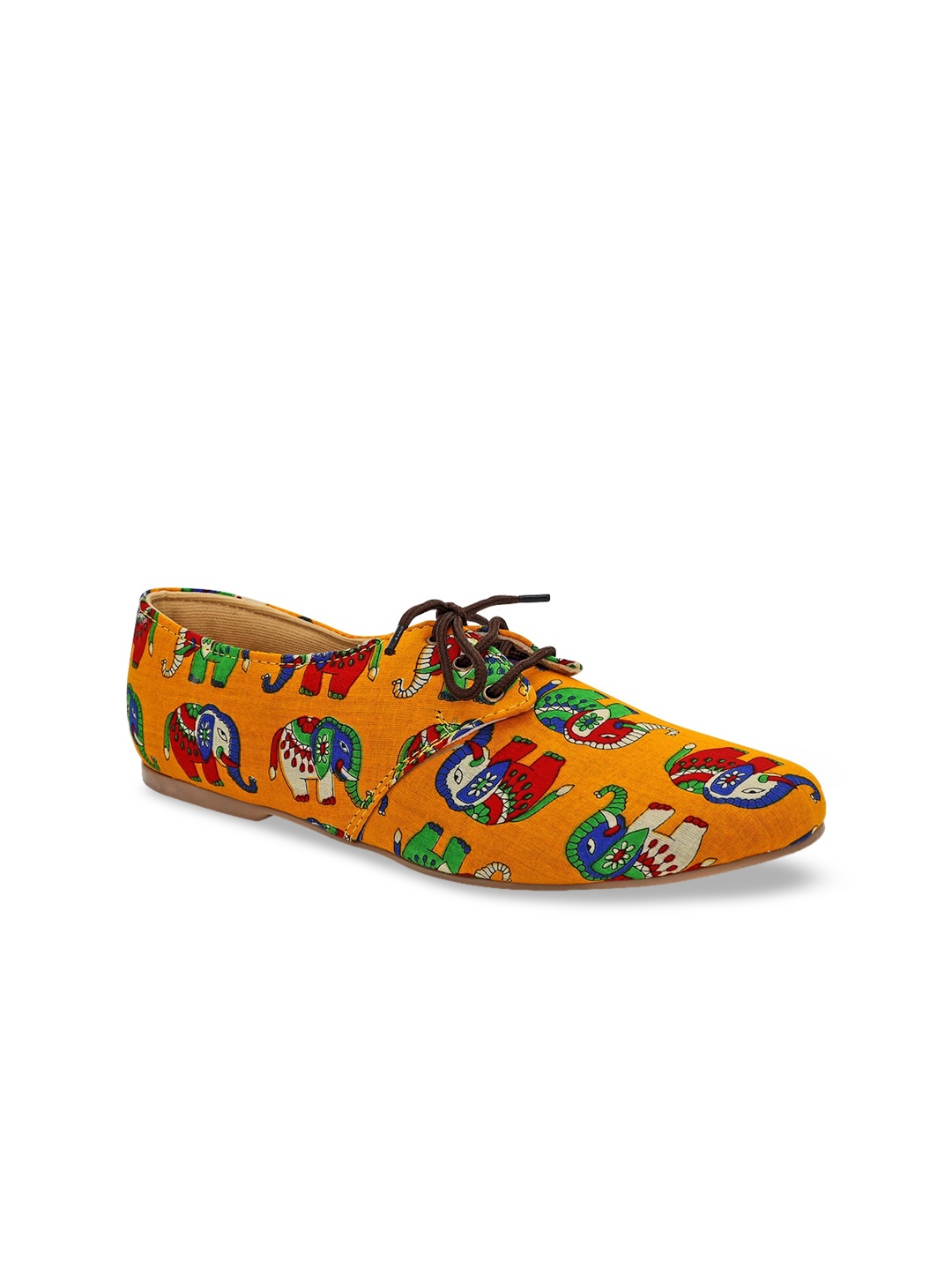

Kanvas Women Yellow Printed Derbys