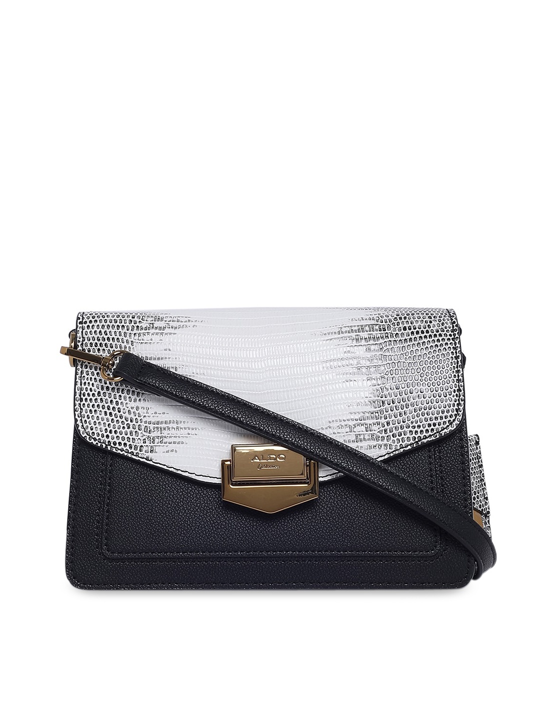 

ALDO Women Black & White Printed Sling Bag
