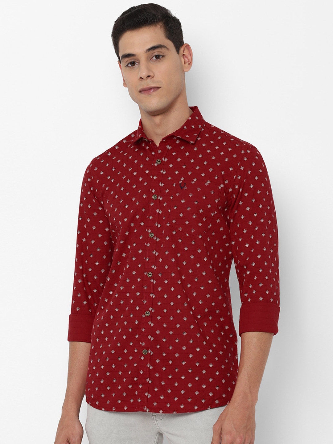

Allen Solly Sport Men Maroon Regular Fit Printed Casual Shirt