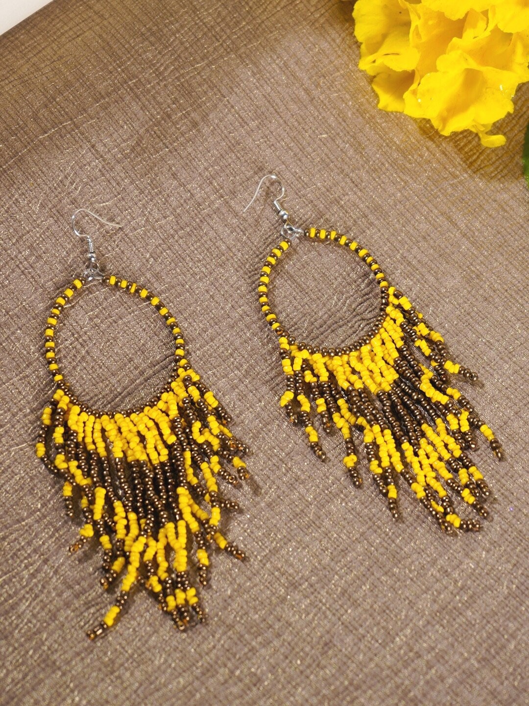 

Crunchy Fashion Black & Yellow Contemporary Drop Earrings
