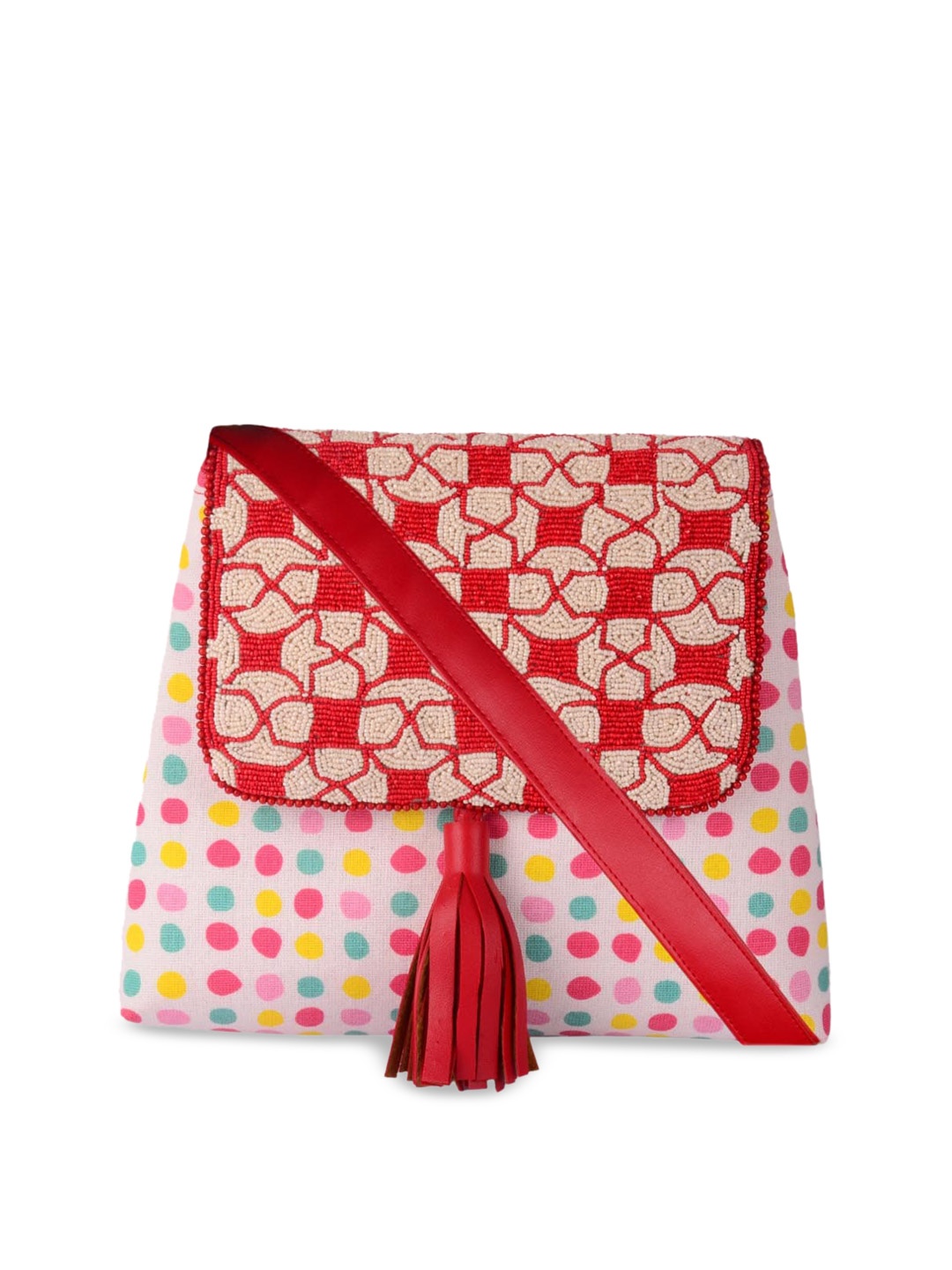 

REZZY Pink & Red Printed Sling Bag