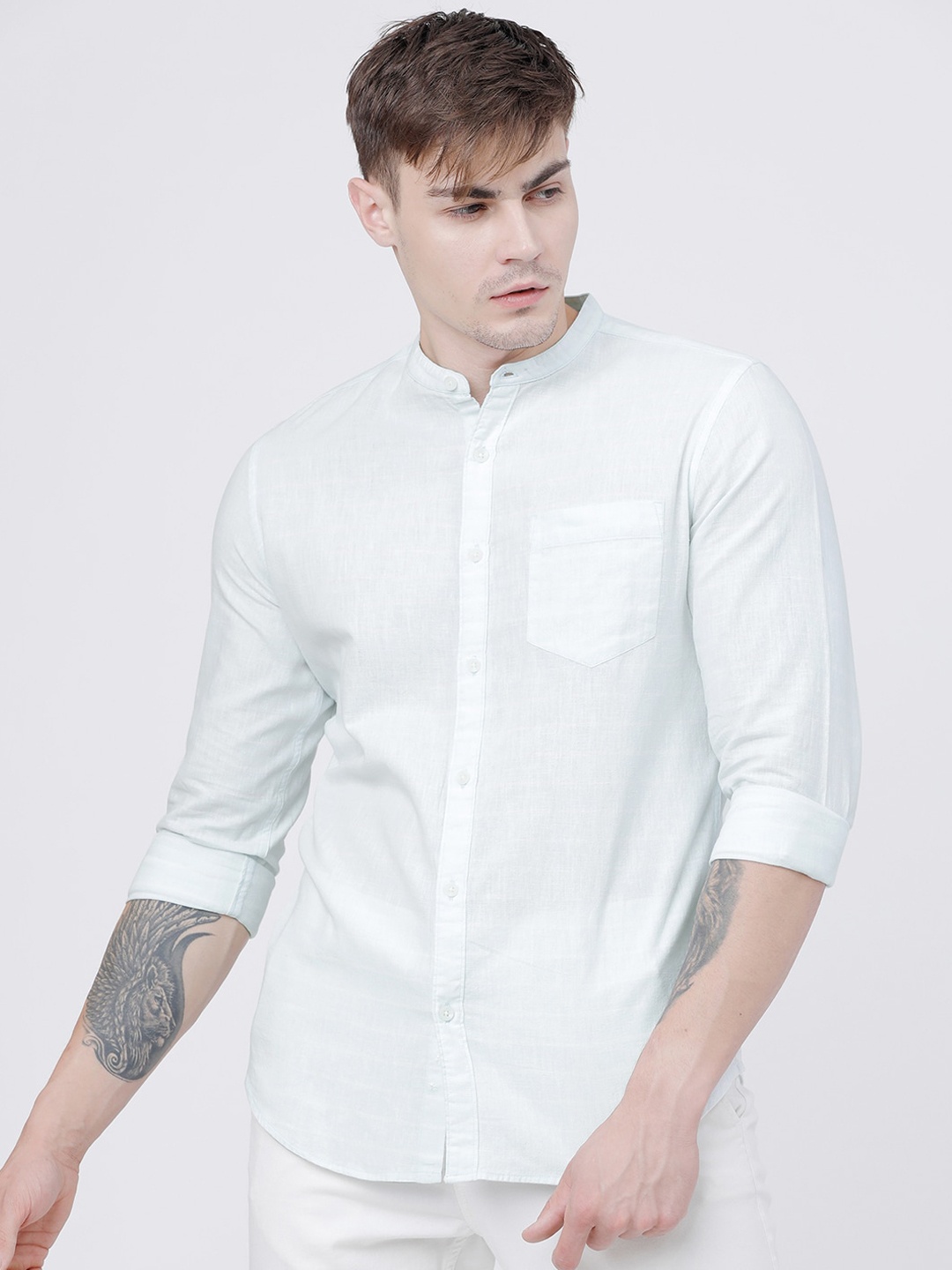 

HIGHLANDER Men Blue Slim Fit Solid Casual Shirt