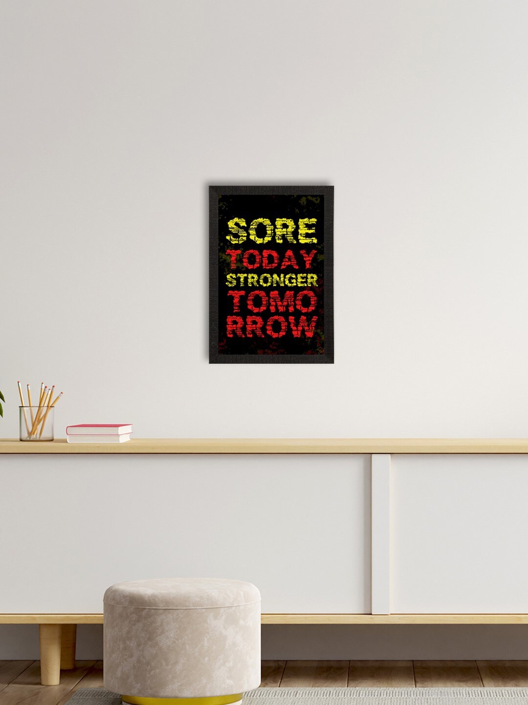 

eCraftIndia Black & Red Motivational Quote Satin Matte Texture UV Wall Painting