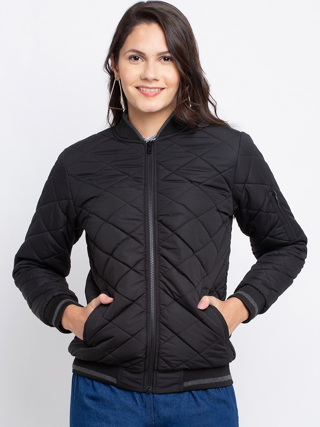 

PERFKT-U Women Black Solid Insulator Puffer Jacket