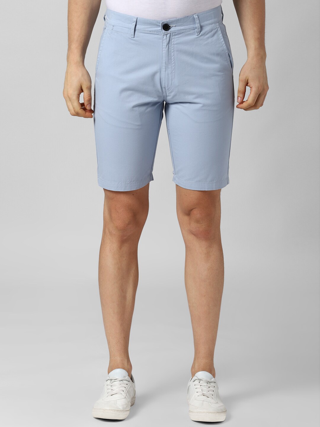 

Peter England Casuals Men Blue Cotton Solid Regular Fit Chino Shorts