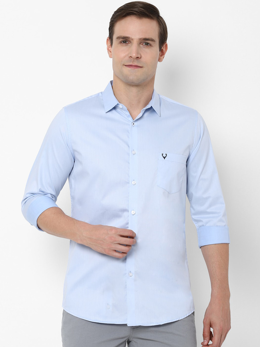 

Allen Solly Men Blue Slim Fit Solid Casual Shirt