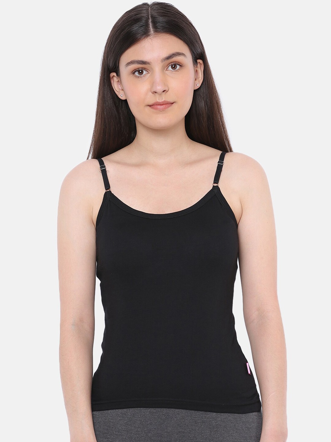 

Dollar Missy Pack of 5 Solid Combed Cotton Camisoles, Black