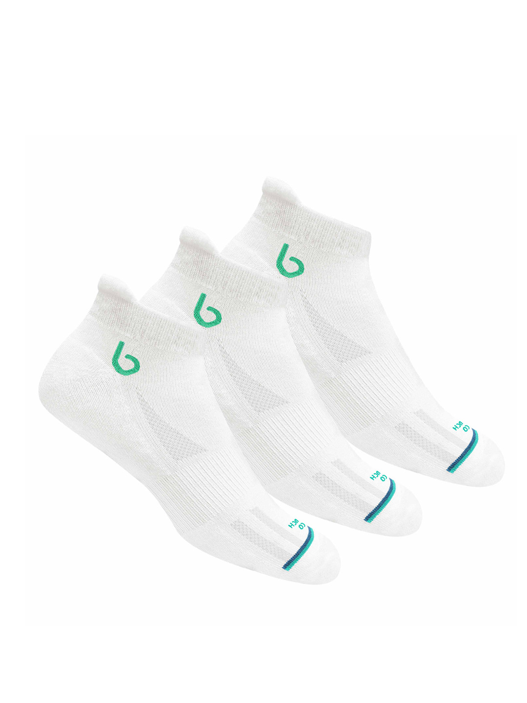

BAMBOS Men Pack Of 3 Assorted Eco Touch Ankle-Length Athletic Socks
