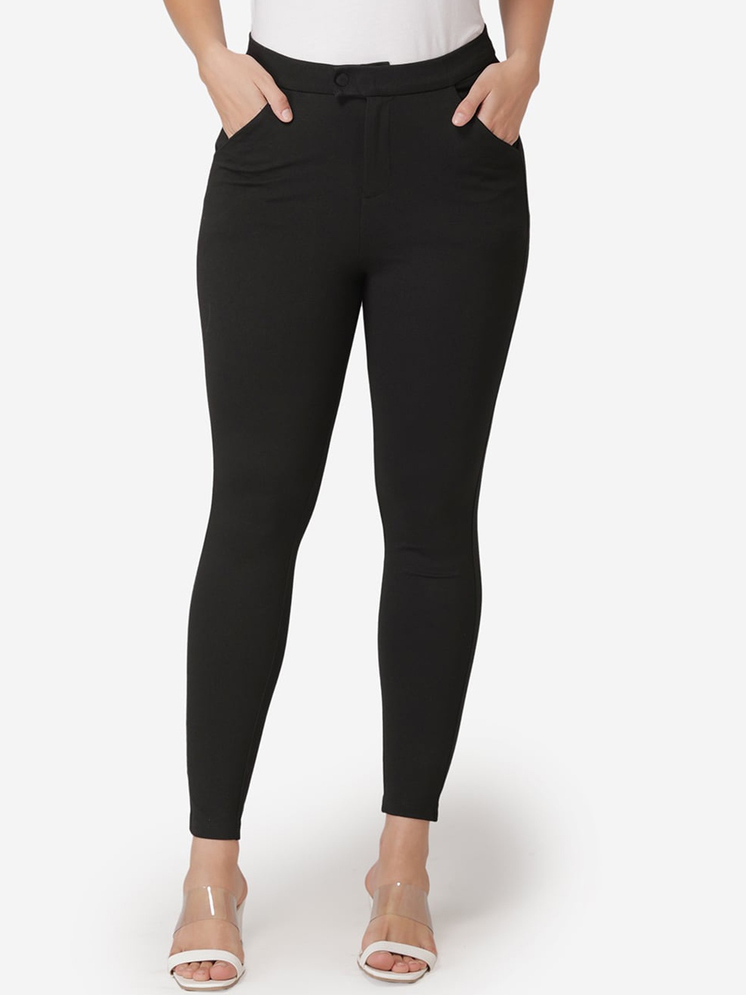 

Mode by Red Tape Women Black Solid Treggings
