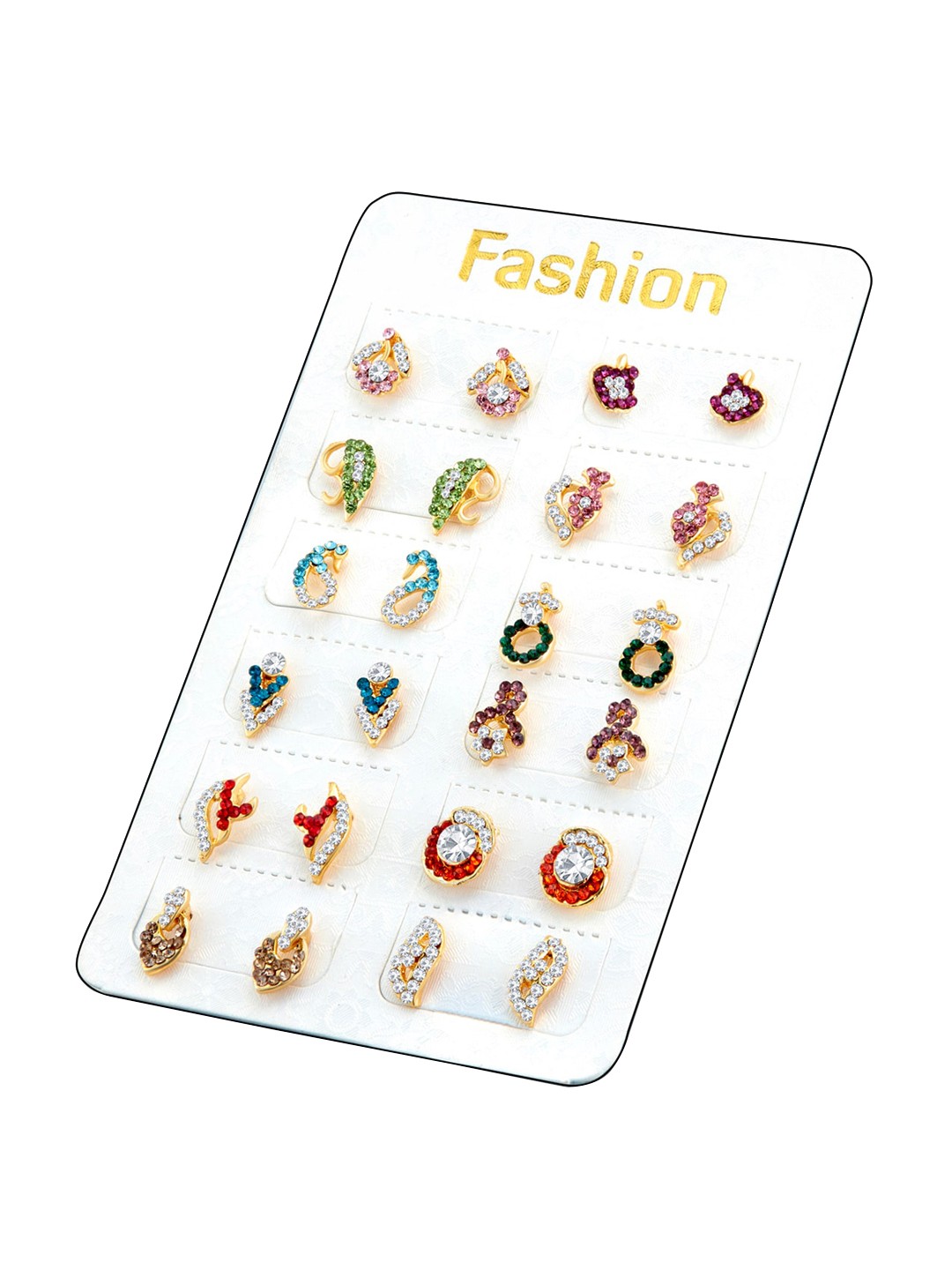 

Sukkhi Set Of 12 Gold-Plated Handcrafted Embellished Contemporary Studs, Multi