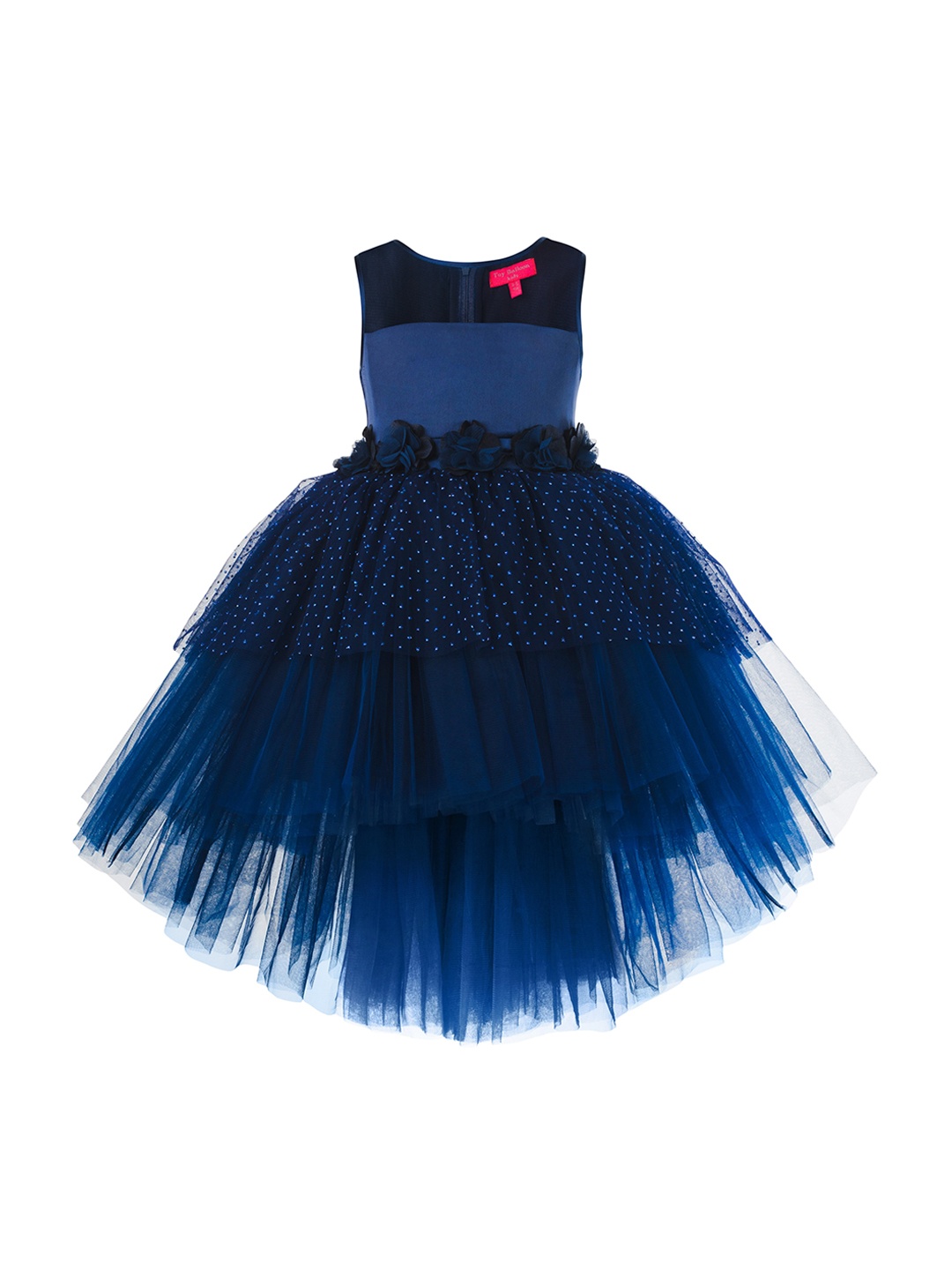 

Toy Balloon kids Girls Blue Embellished Net Fit & Flare Dress