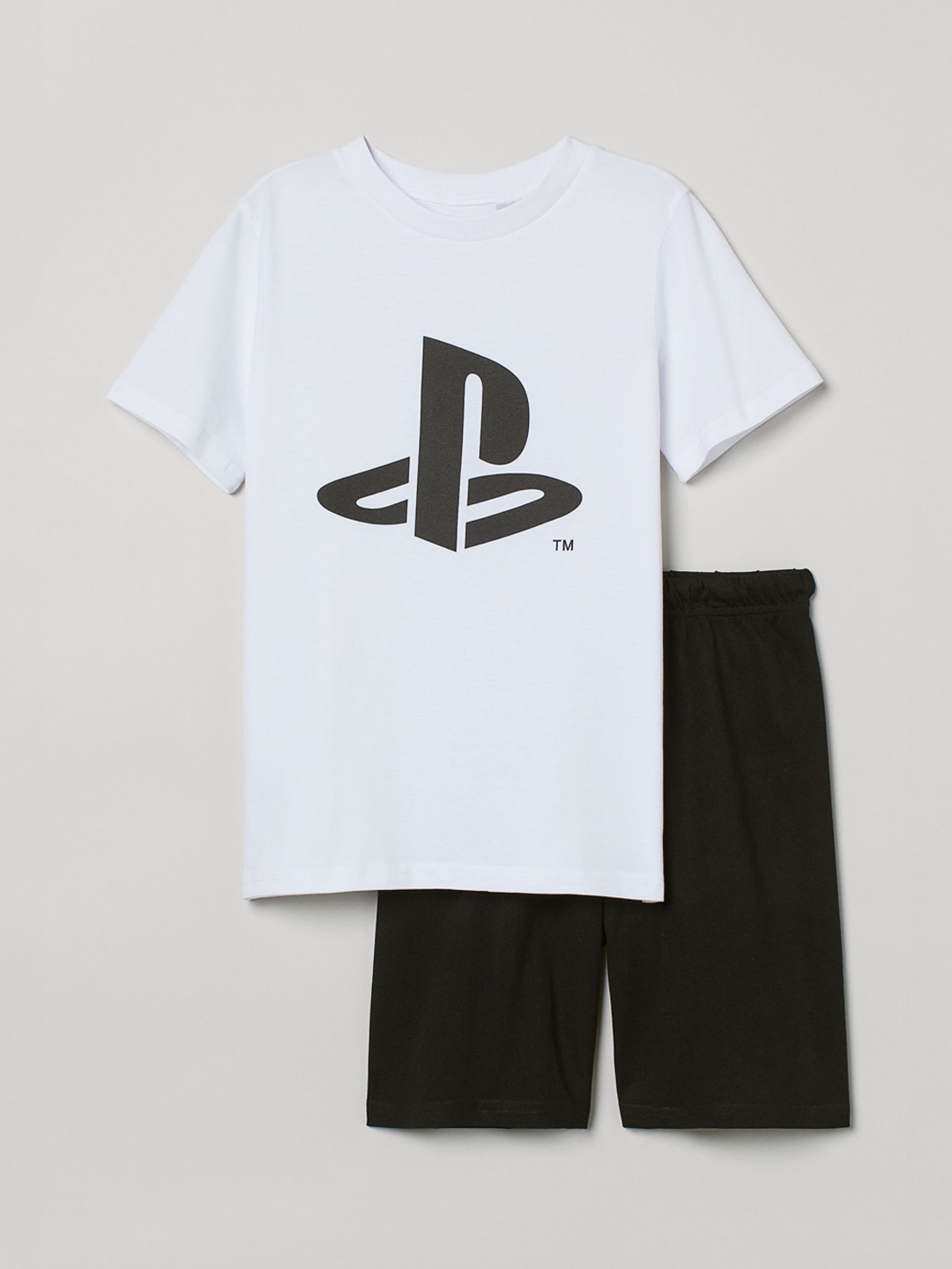 

H&M Boys White & Black Playstation Logo Printed Pyjama T-shirt & Shorts