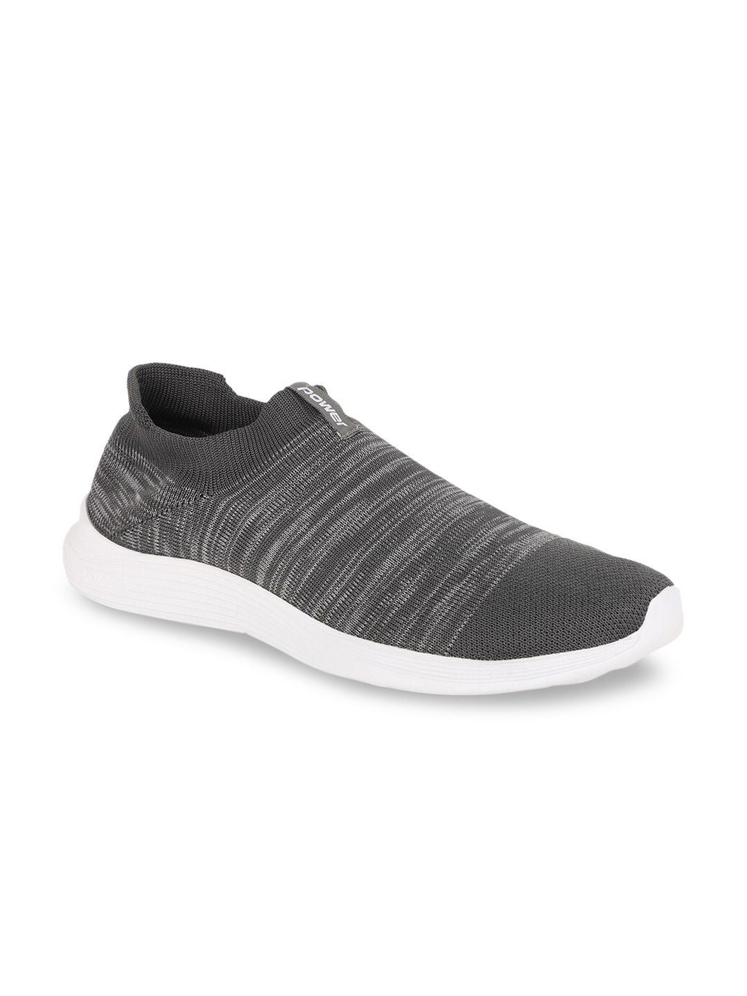 

Power Men Grey Striped Slip-On Sneakers