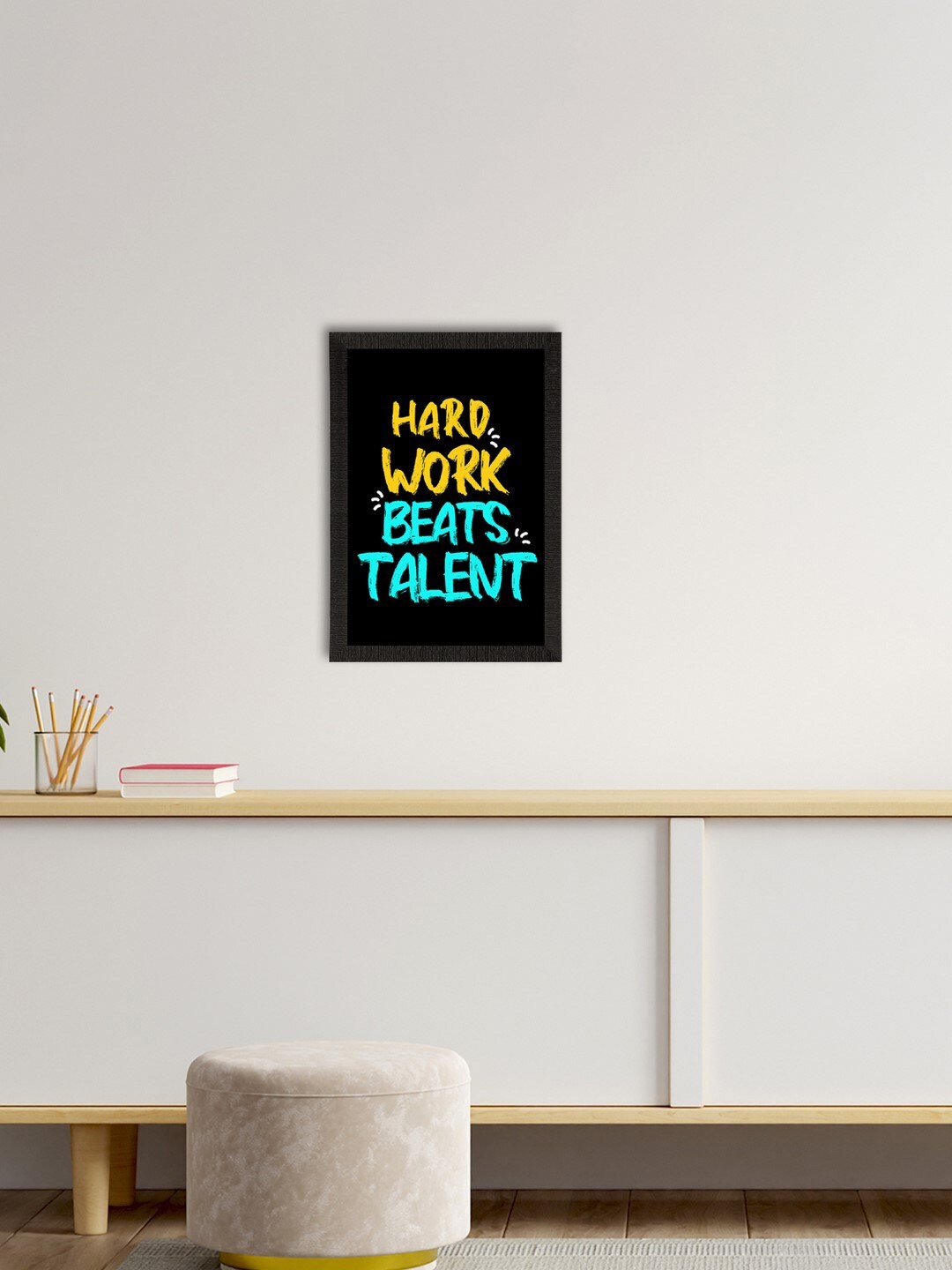 

eCraftIndia Black & Yellow Motivational Quote Satin Matte Texture UV Wall Painting