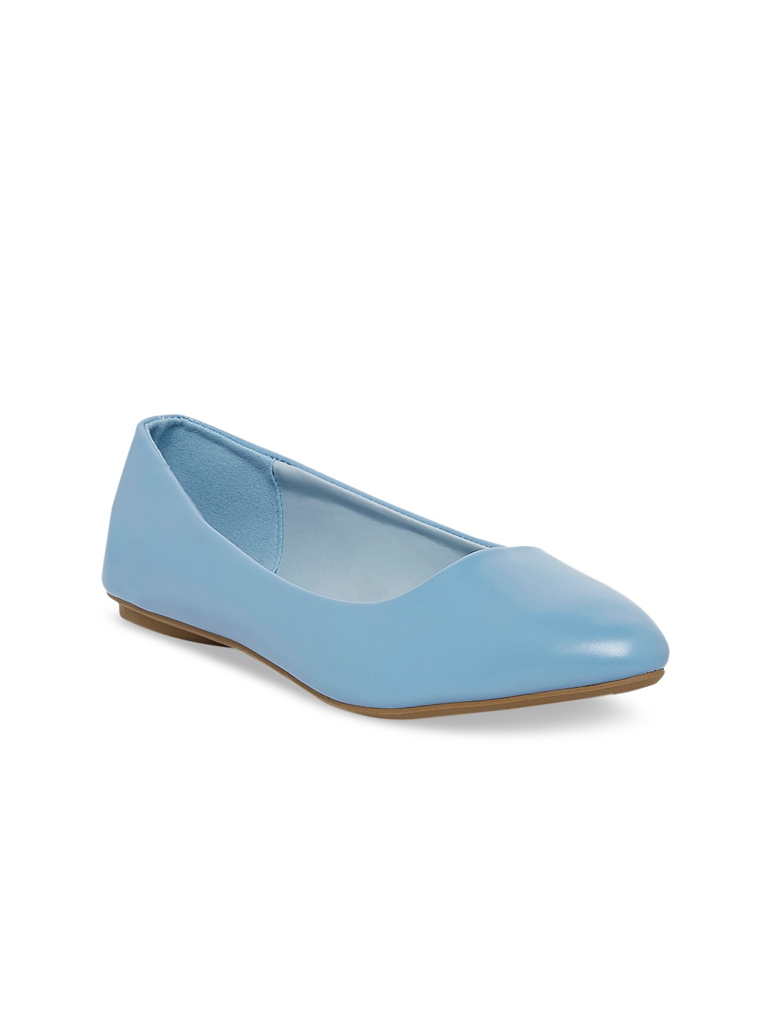 

Forever Glam by Pantaloons Women Blue Solid Leather Ballerinas