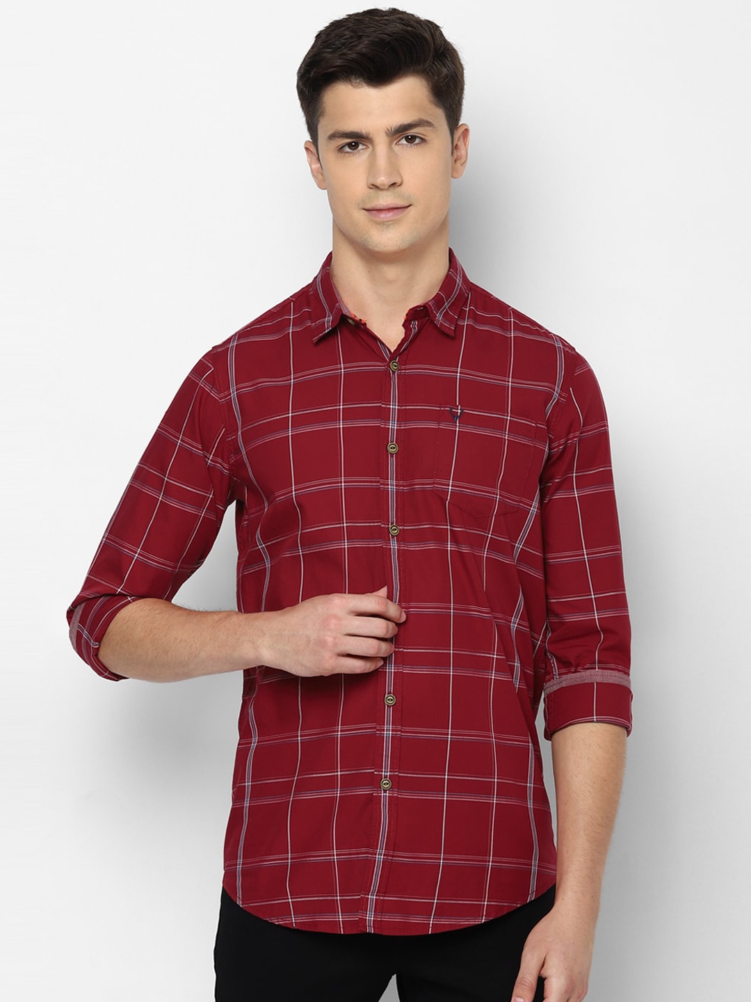 

Allen Solly Sport Men Maroon Regular Fit Checked Casual Shirt