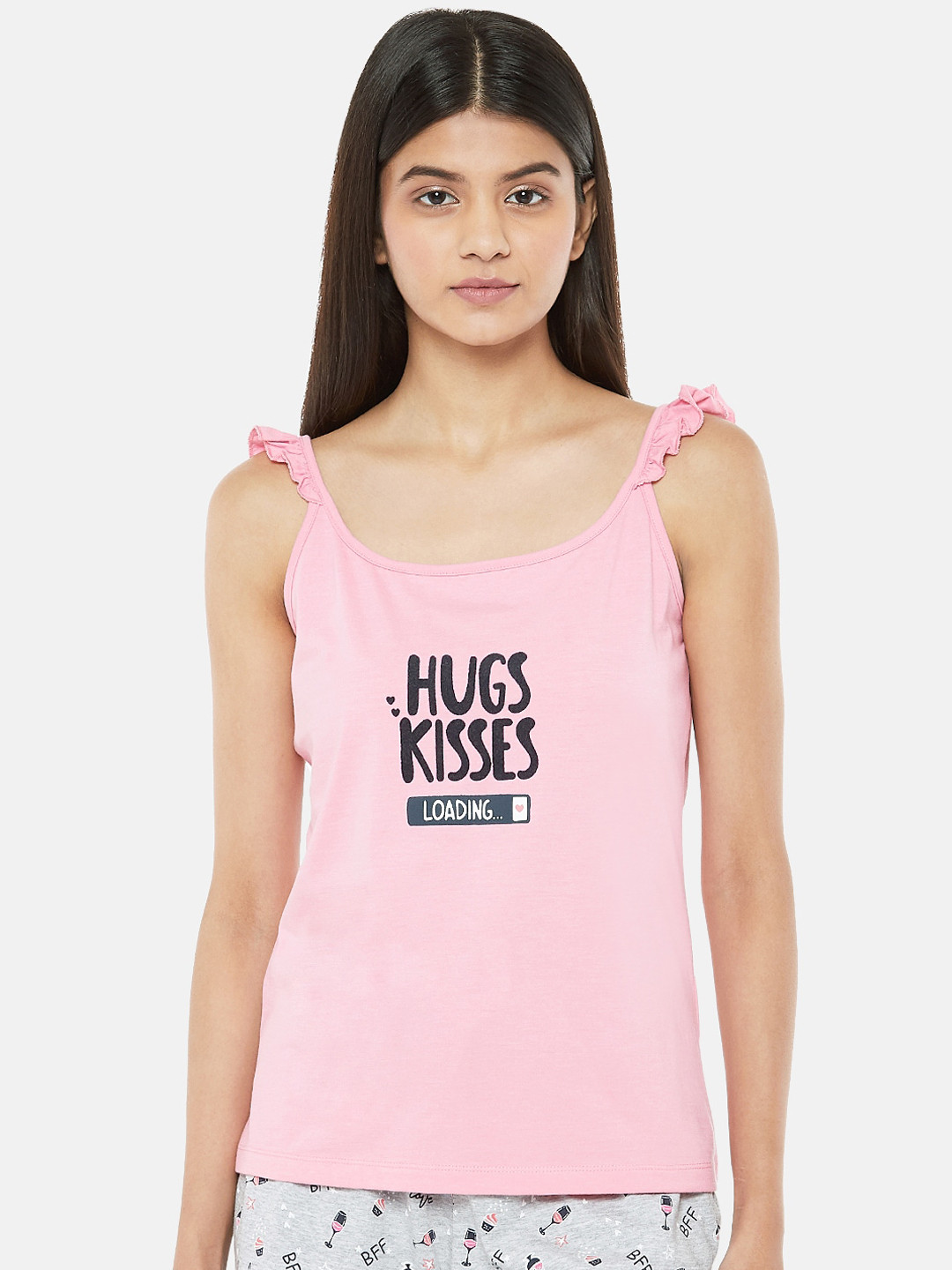 

Dreamz by Pantaloons Pink Printed Lounge Top