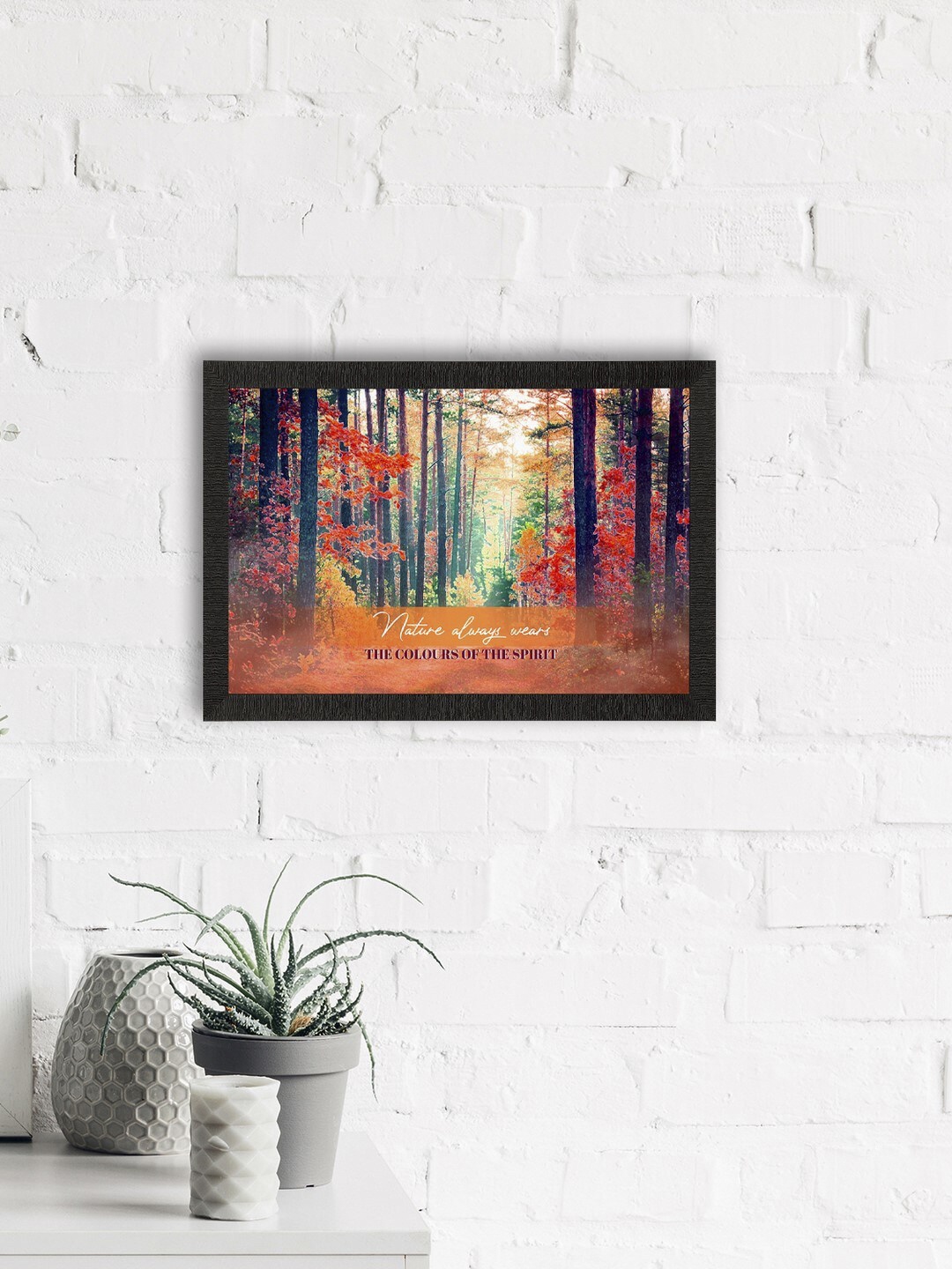 

eCraftIndia Red & Green Nature Satin Matte Wall Art